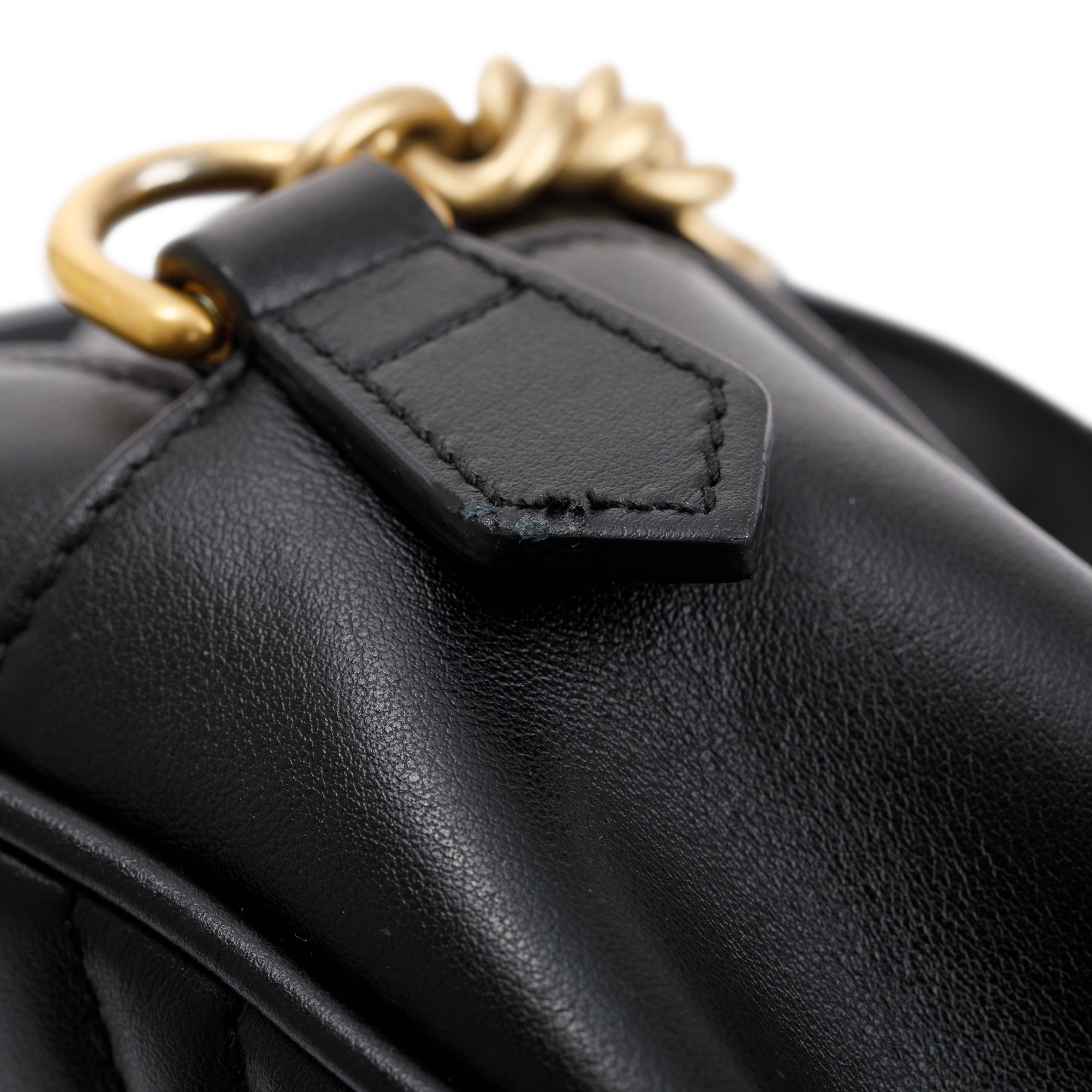 Gucci Black GG Marmont Matelasse Leather Small Shoulder Bag