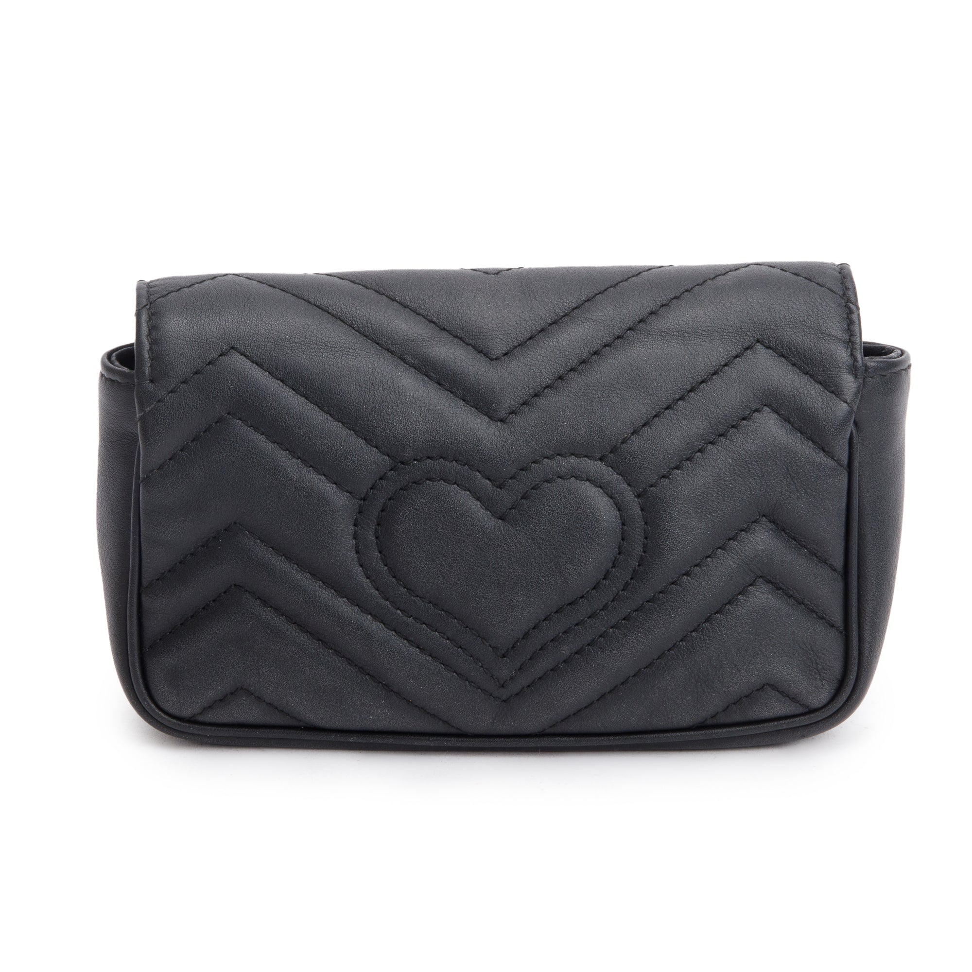 Gucci Black GG Marmont Matelasse Leather Super Mini Bag