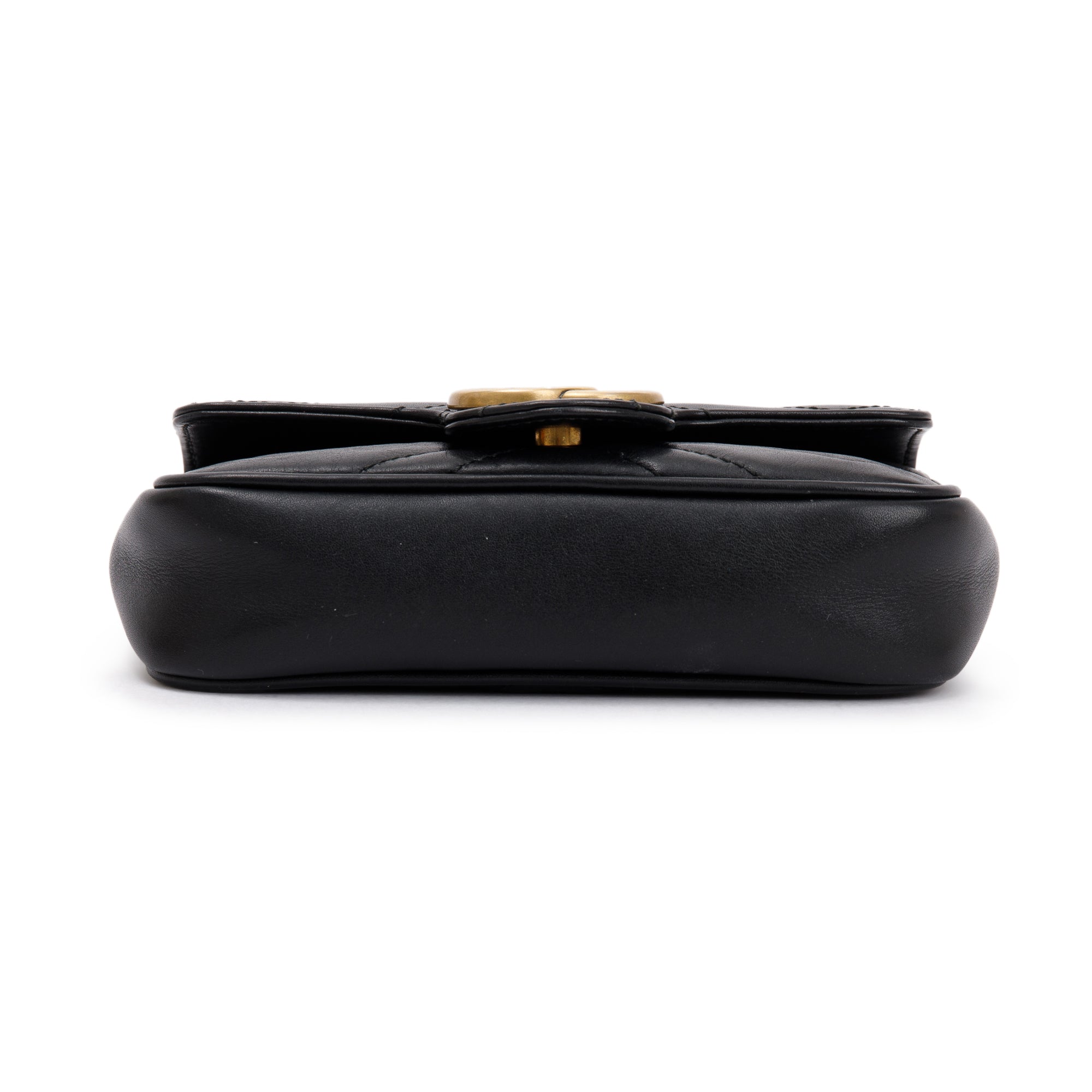 Gucci Black GG Marmont Matelasse Leather Super Mini Bag