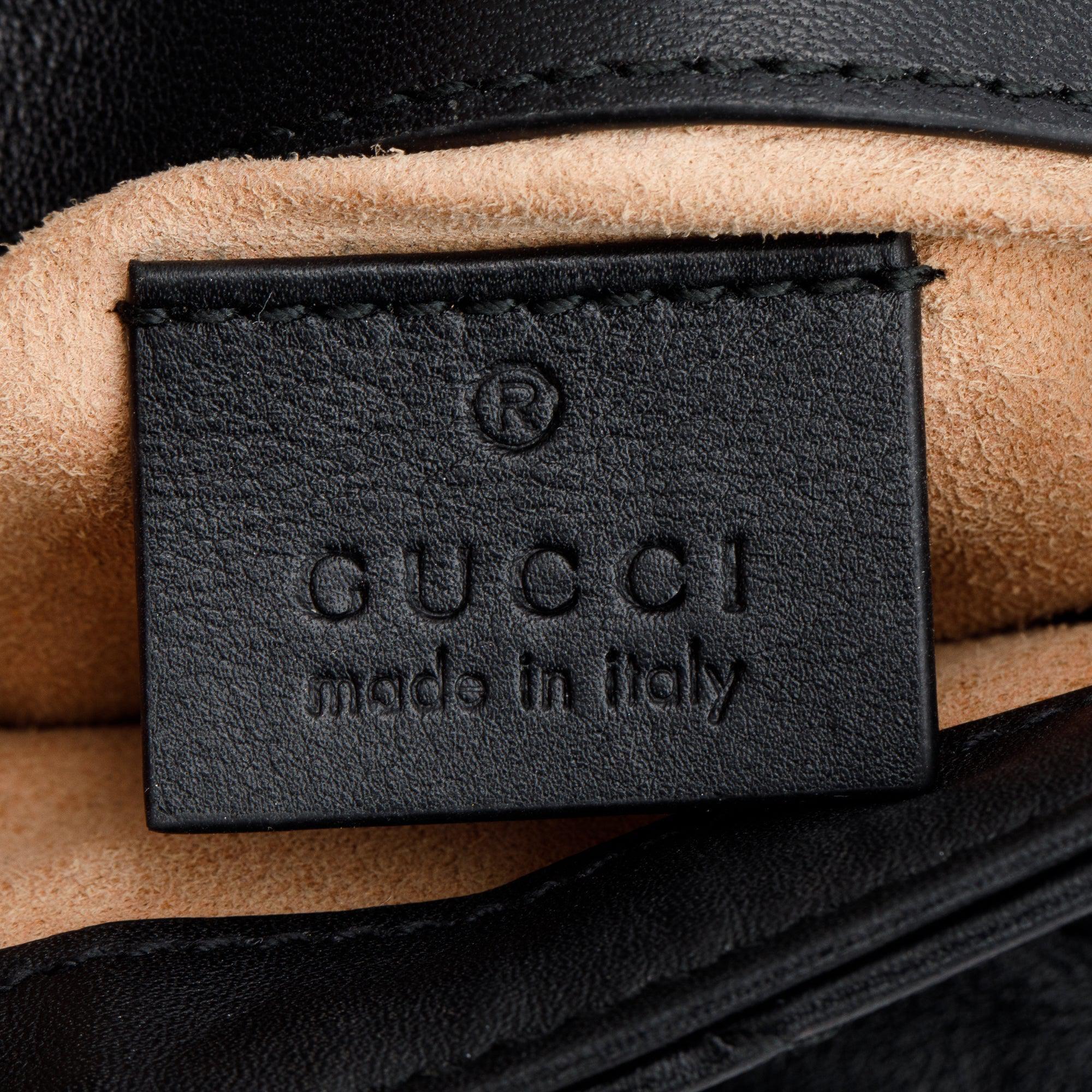 Gucci Black GG Marmont Matelasse Leather Super Mini Bag