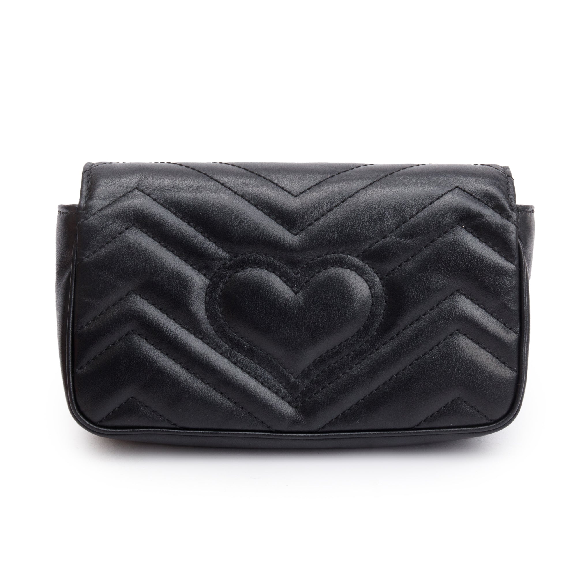 Gucci Black GG Marmont Matelasse Leather Super Mini Bag w/ Box