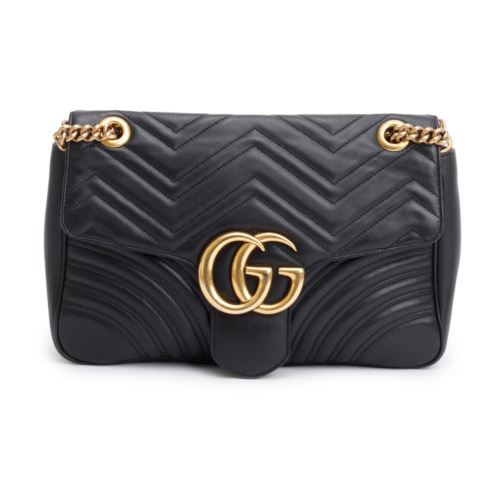 Gucci Black GG Marmont Matelasse Medium Shoulder Bag