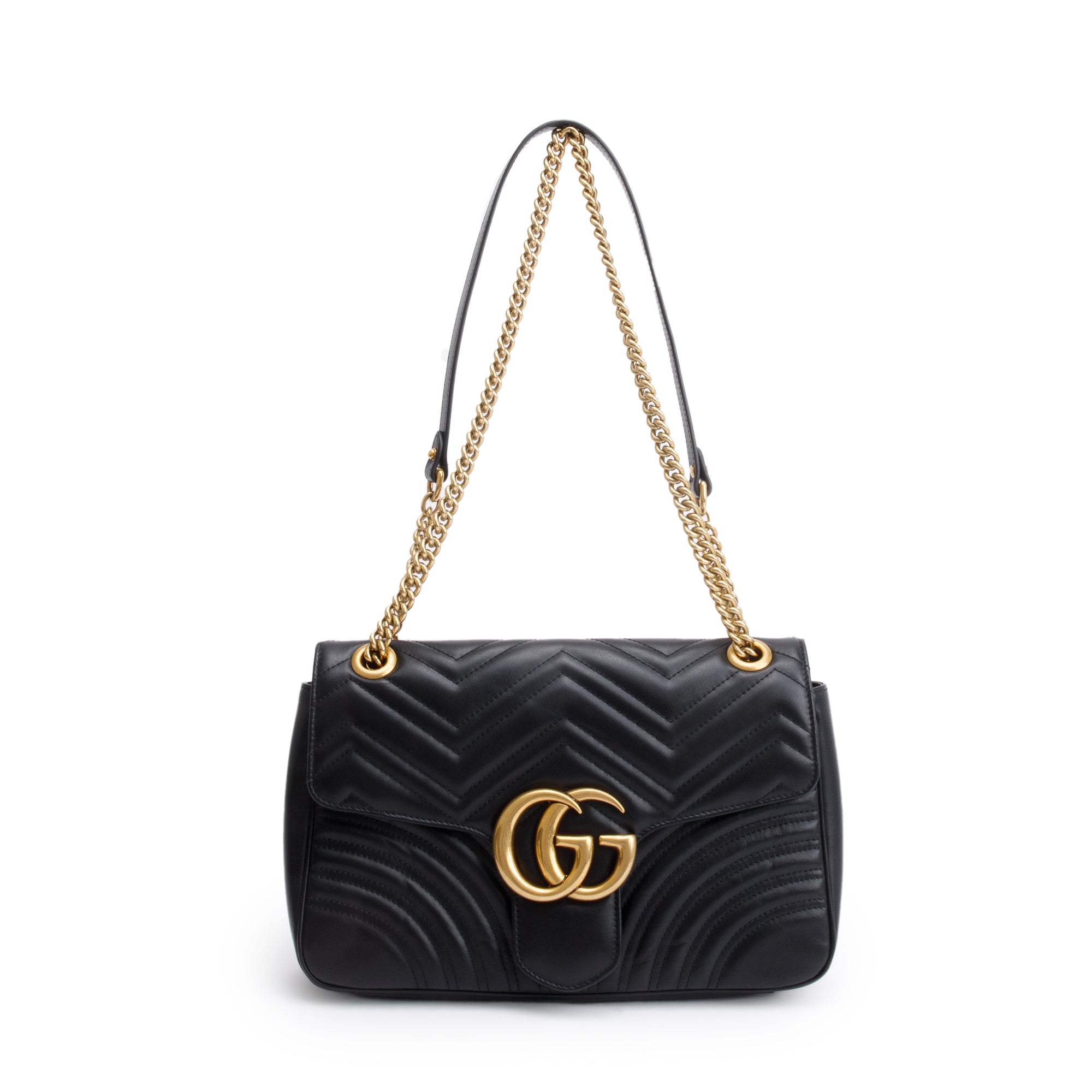 Gucci Black GG Marmont Matelasse Medium Shoulder Bag