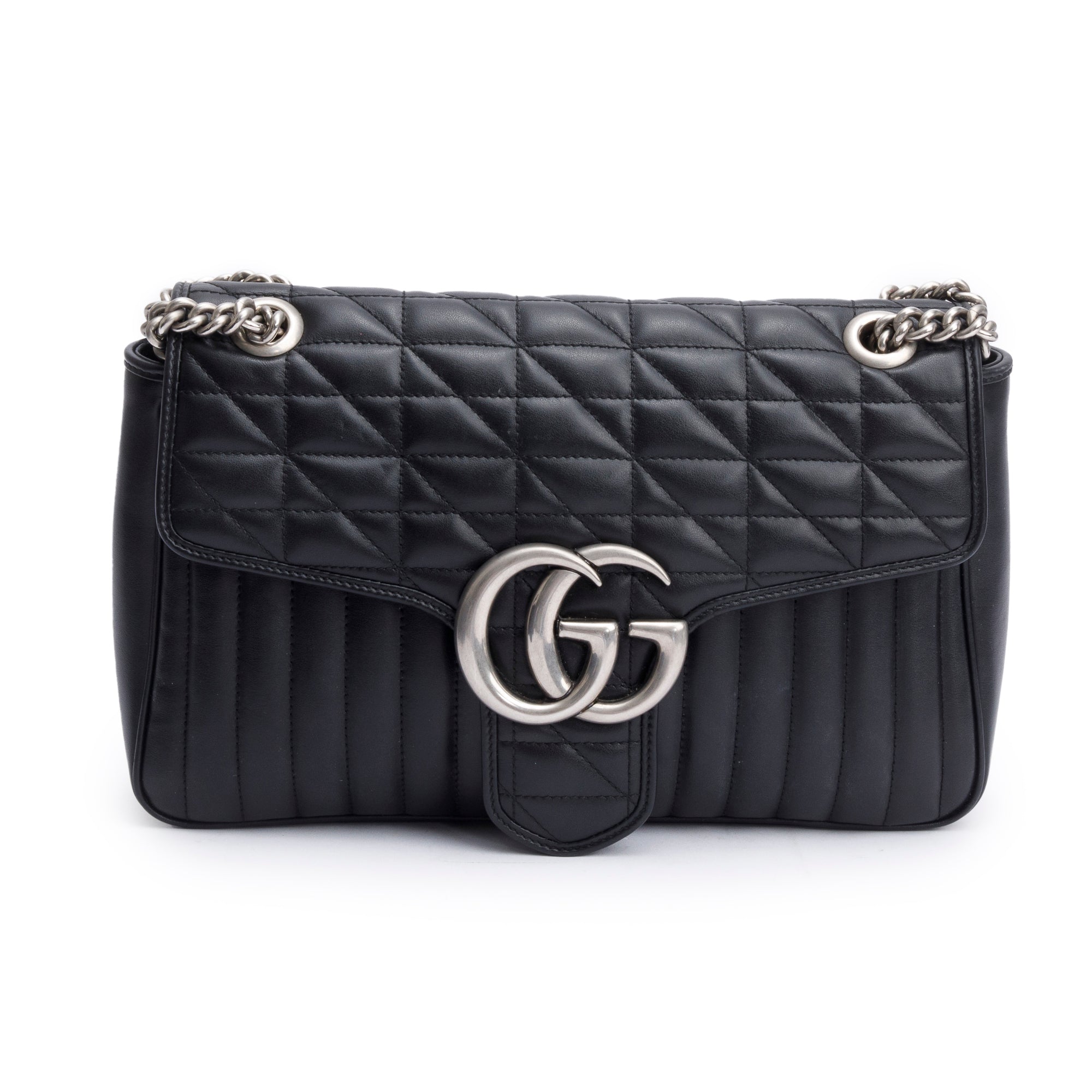Gucci Black GG Marmont Matelasse Medium Shoulder Bag