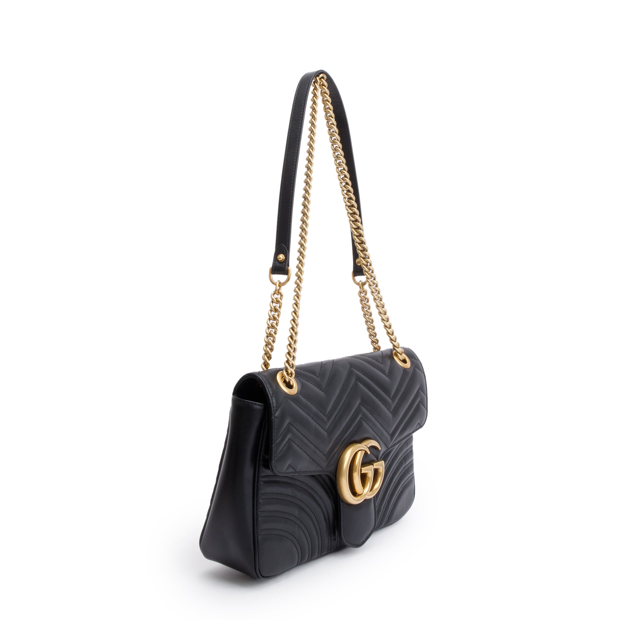 Gucci Black GG Marmont Matelasse Medium Shoulder Bag