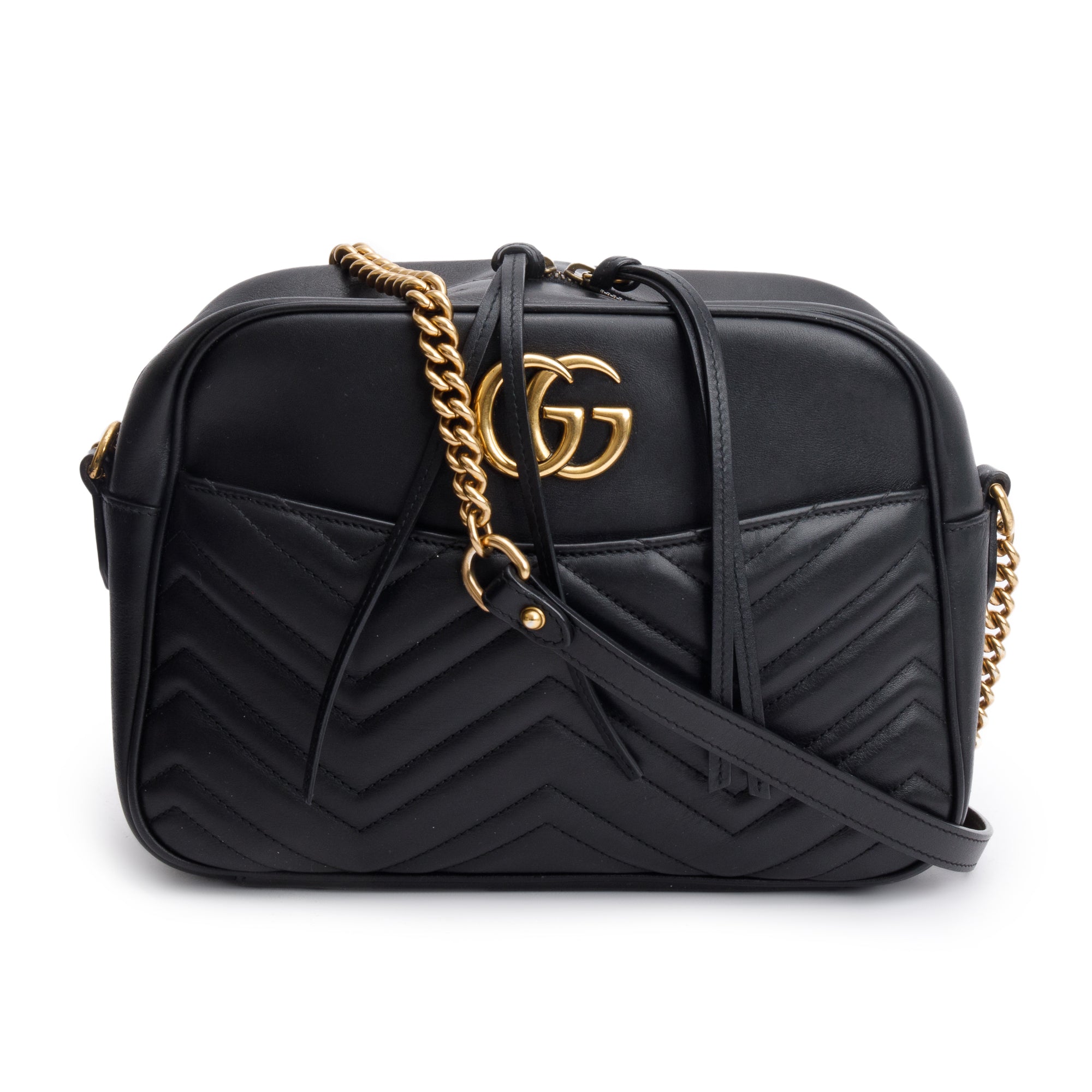 Gucci Black GG Marmont Matelasse Medium Shoulder Bag