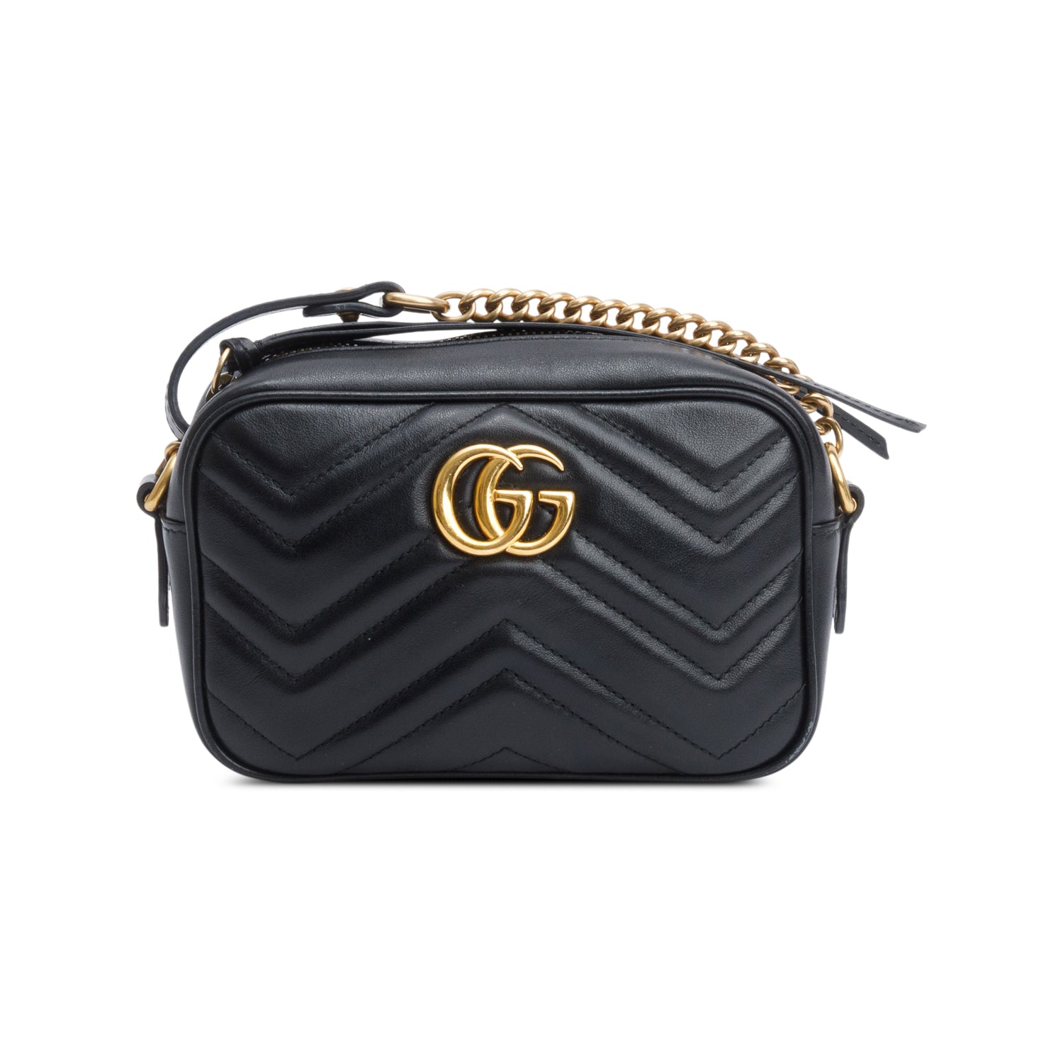 Gucci Black GG Marmont Matelasse Mini Camera Bag w/ Box