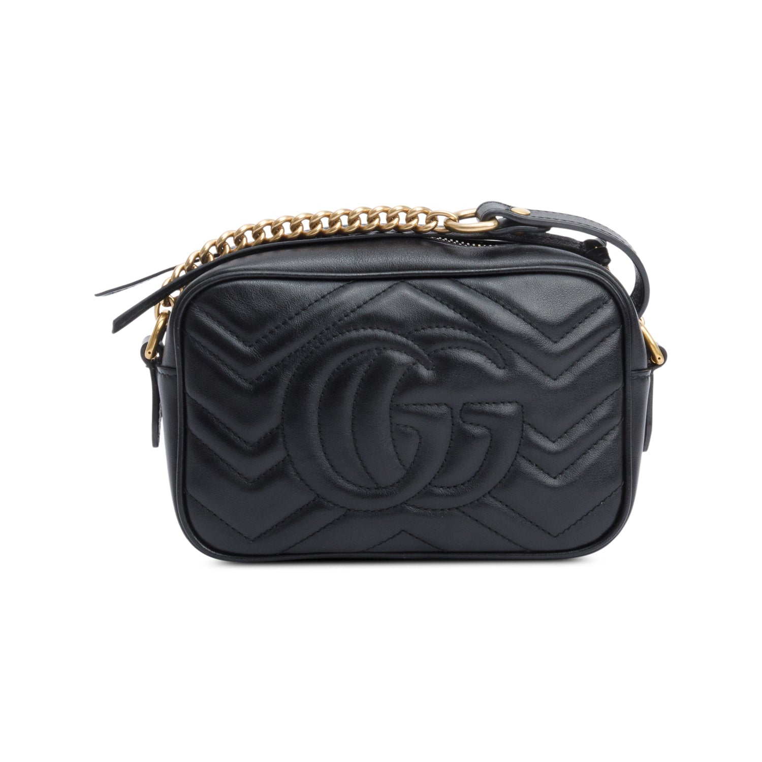 Gucci Black GG Marmont Matelasse Mini Camera Bag w/ Box