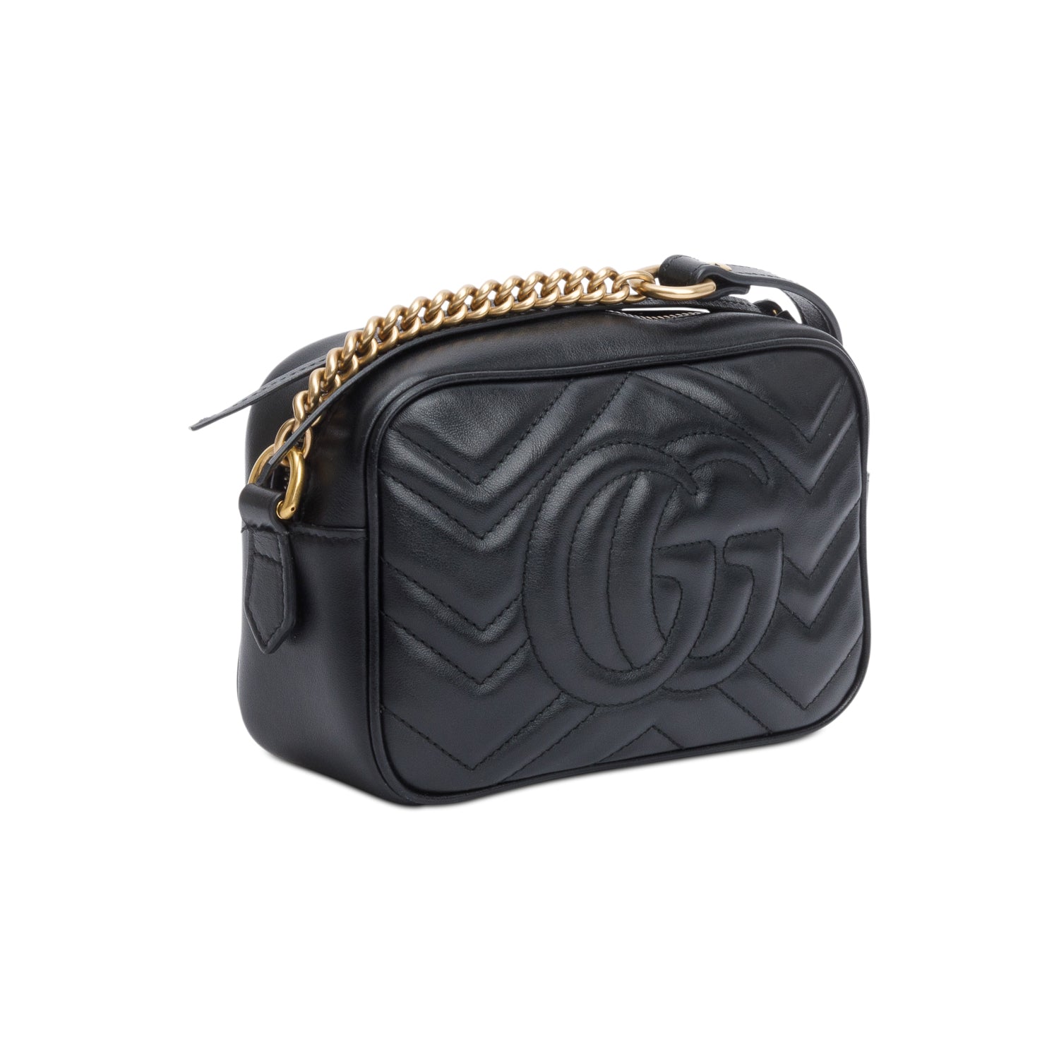 Gucci Black GG Marmont Matelasse Mini Camera Bag w/ Box