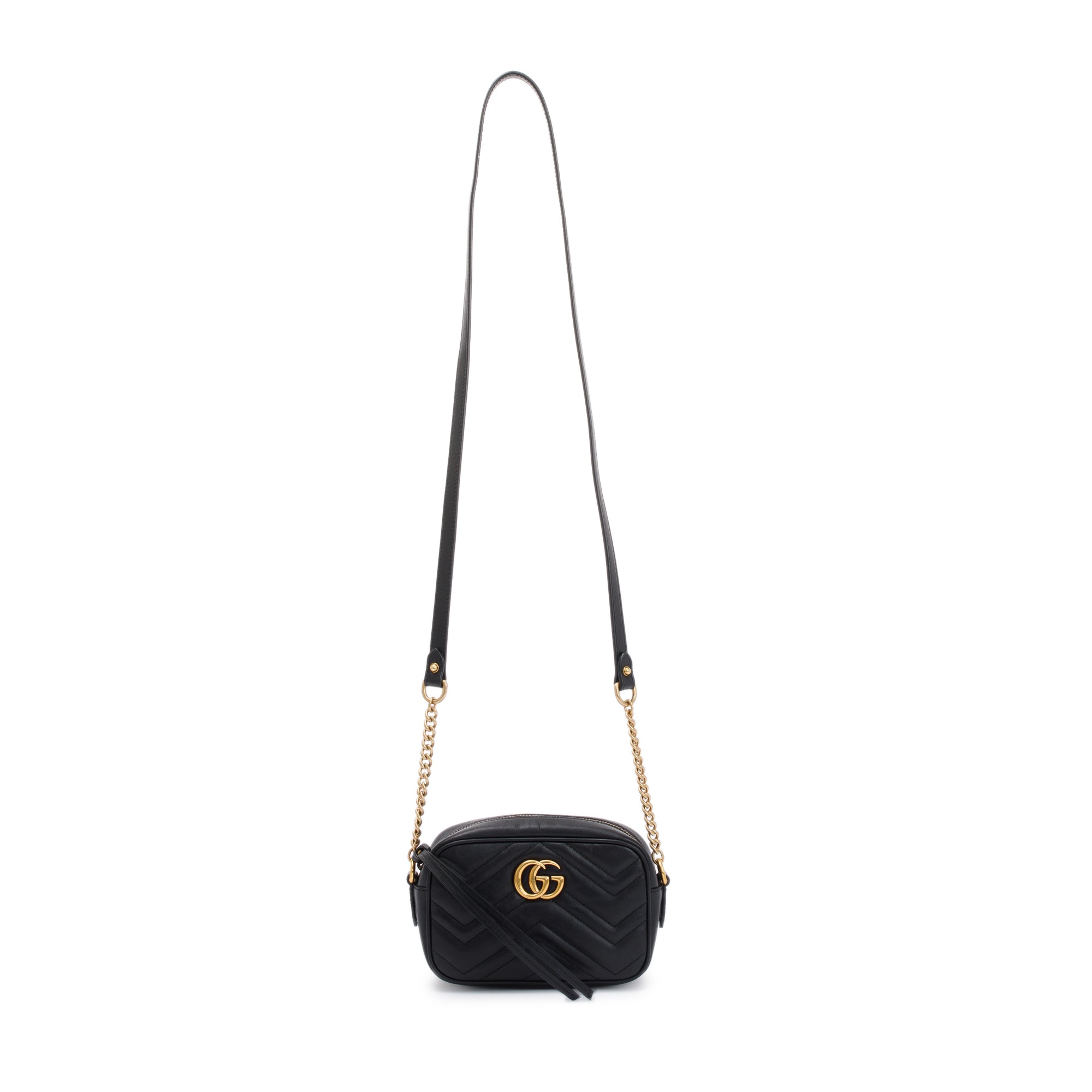 Gucci Black GG Marmont Matelasse Mini Shoulder Bag