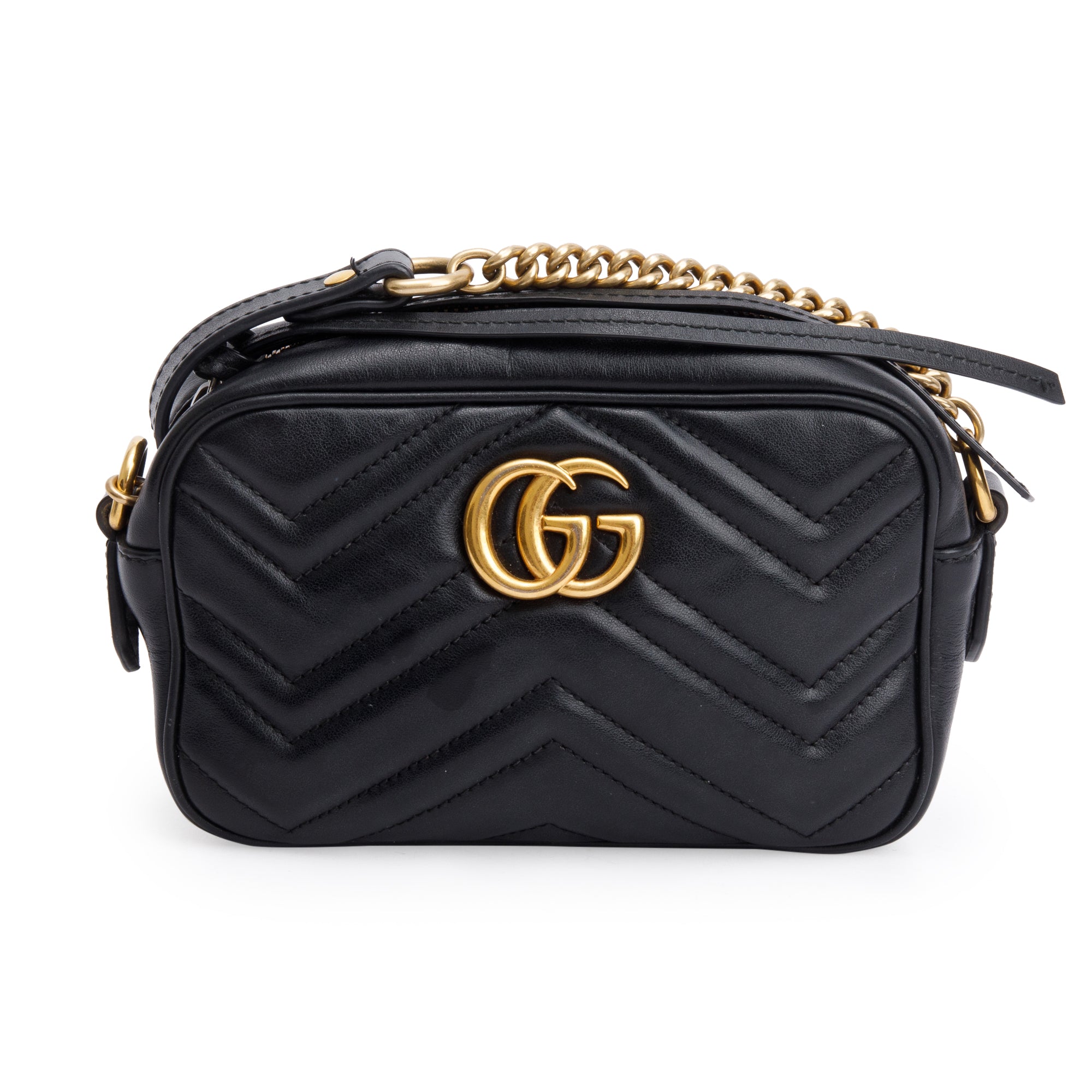 Gucci Black GG Marmont Matelasse Mini Shoulder Bag