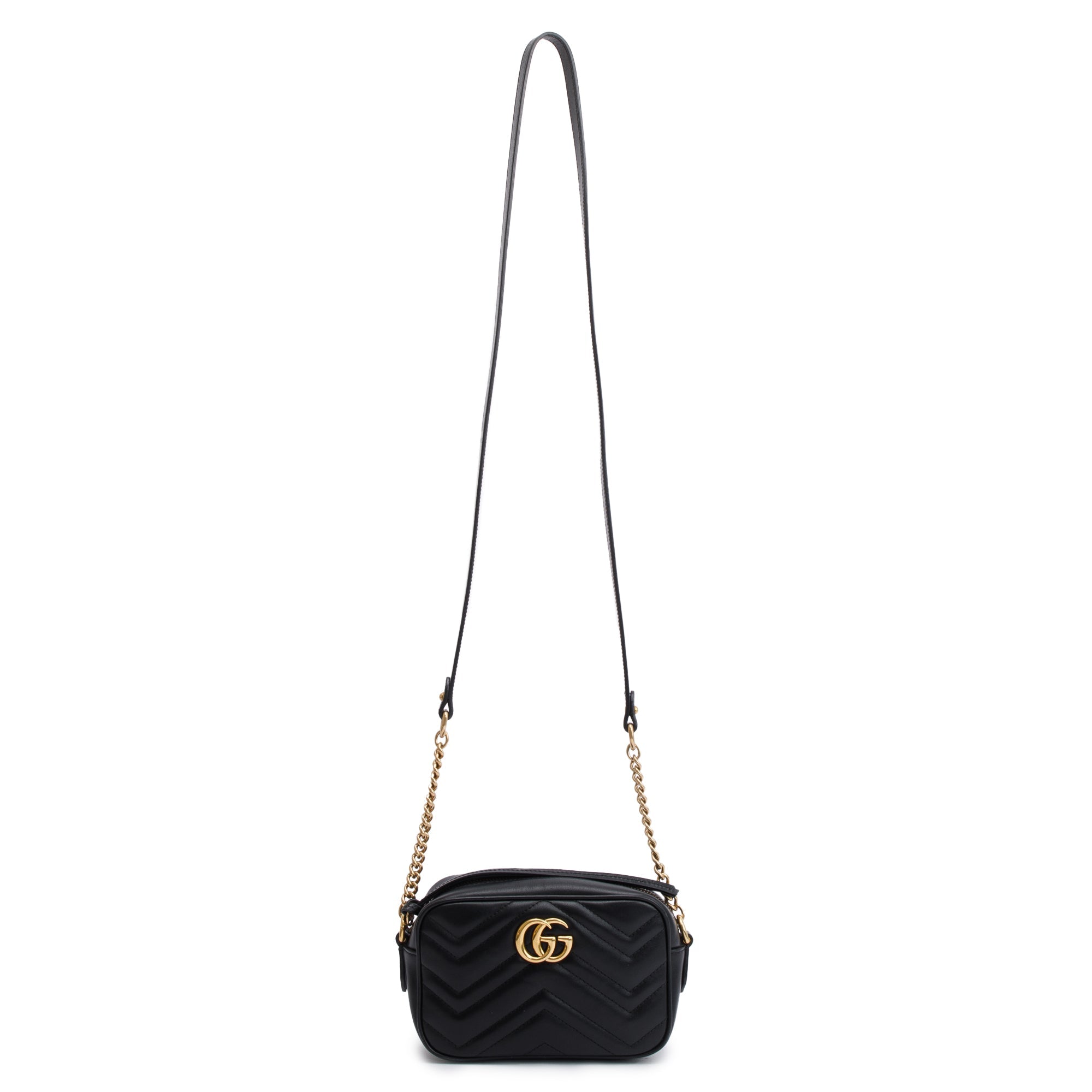 Gucci Black GG Marmont Matelasse Mini Shoulder Bag