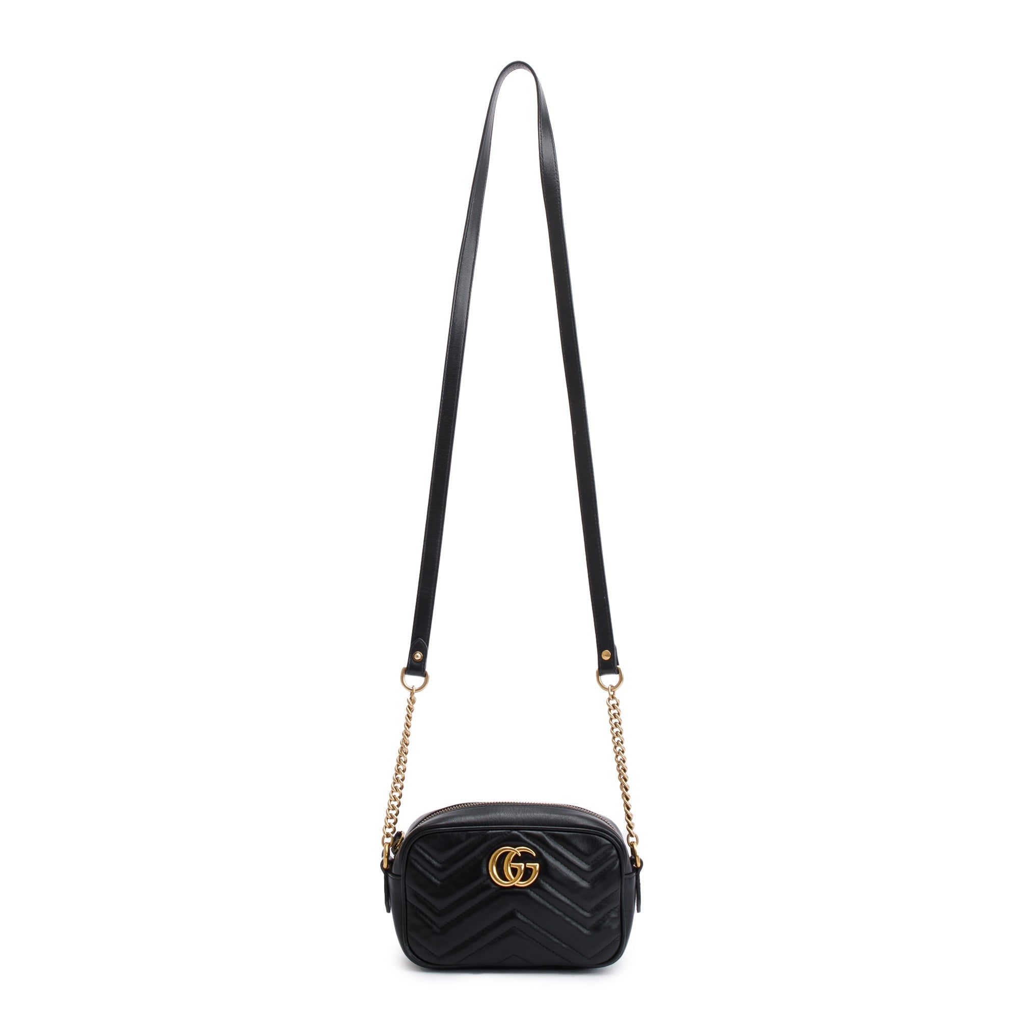 Gucci Black GG Marmont Matelasse Mini Shoulder Bag