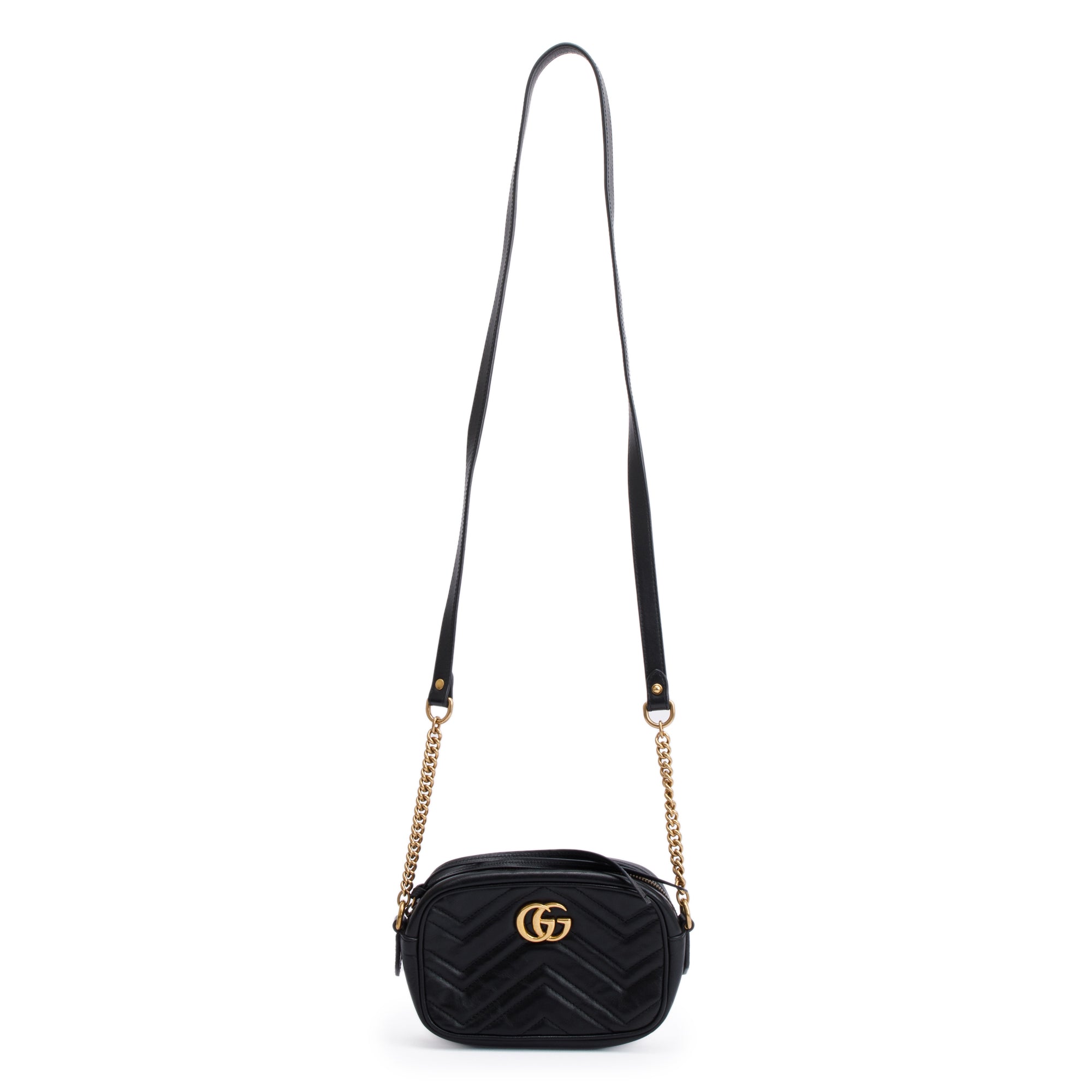 Gucci Black GG Marmont Matelasse Mini Shoulder Bag