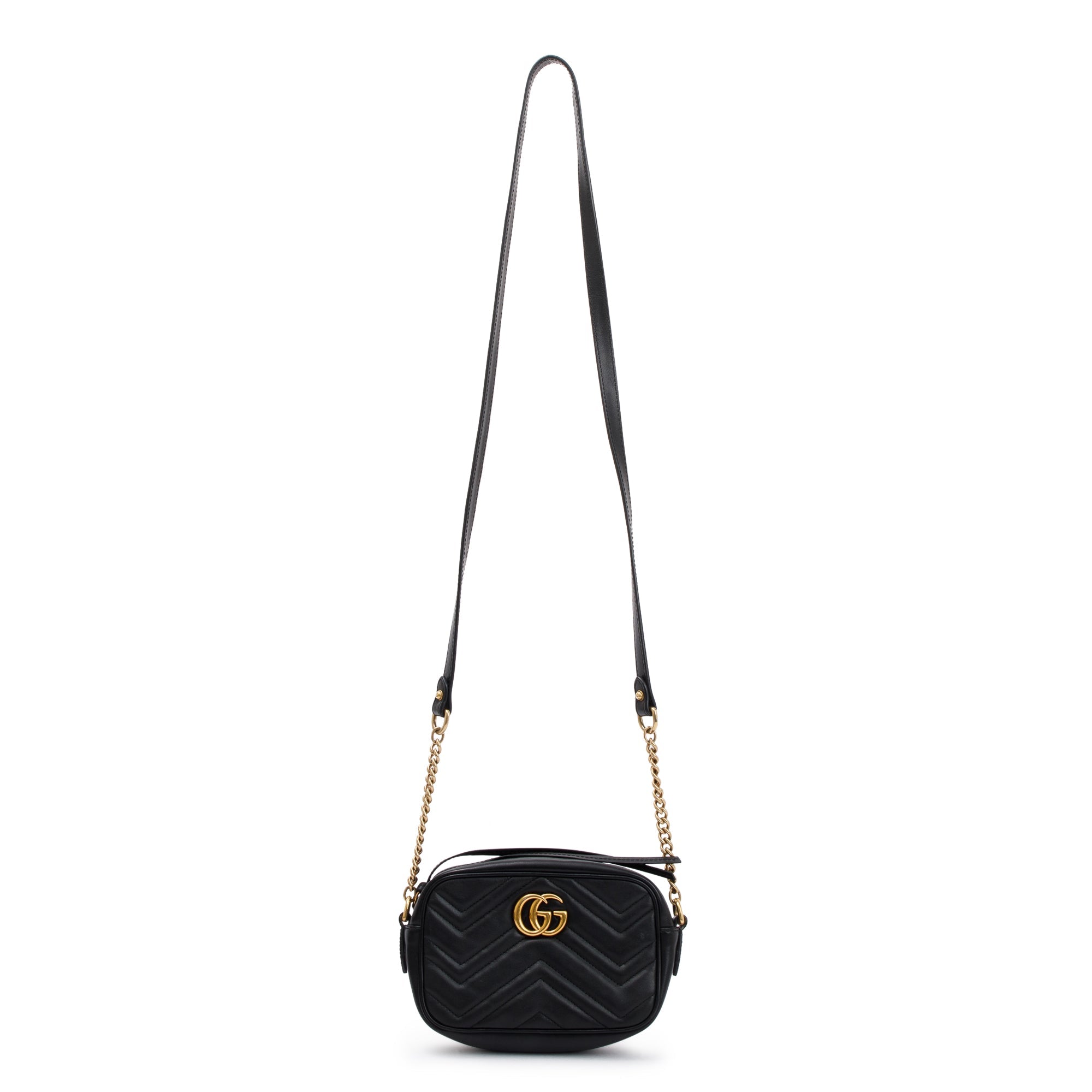 Gucci Black GG Marmont Matelasse Mini Shoulder Bag
