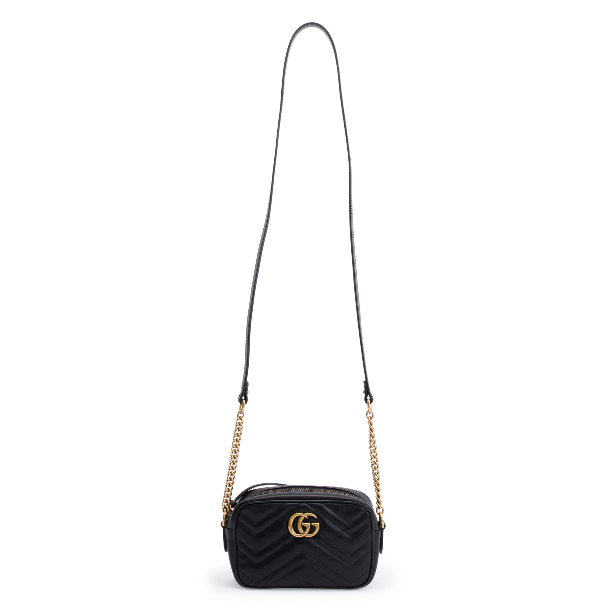 Gucci Black GG Marmont Matelasse Mini Shoulder Bag