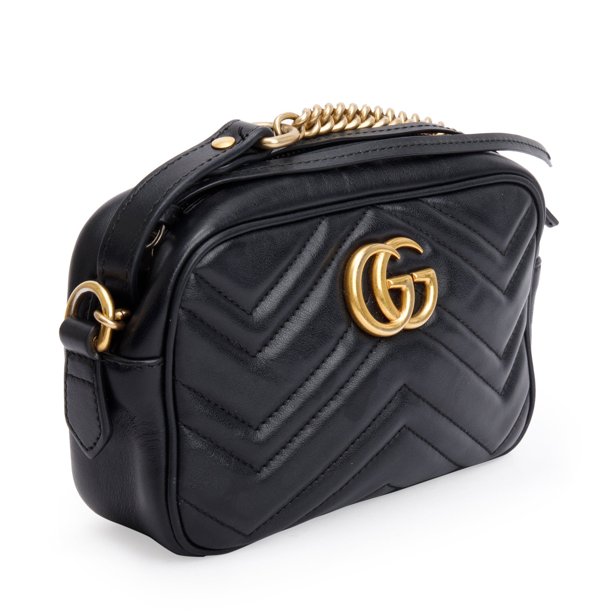 Gucci Black GG Marmont Matelasse Mini Shoulder Bag