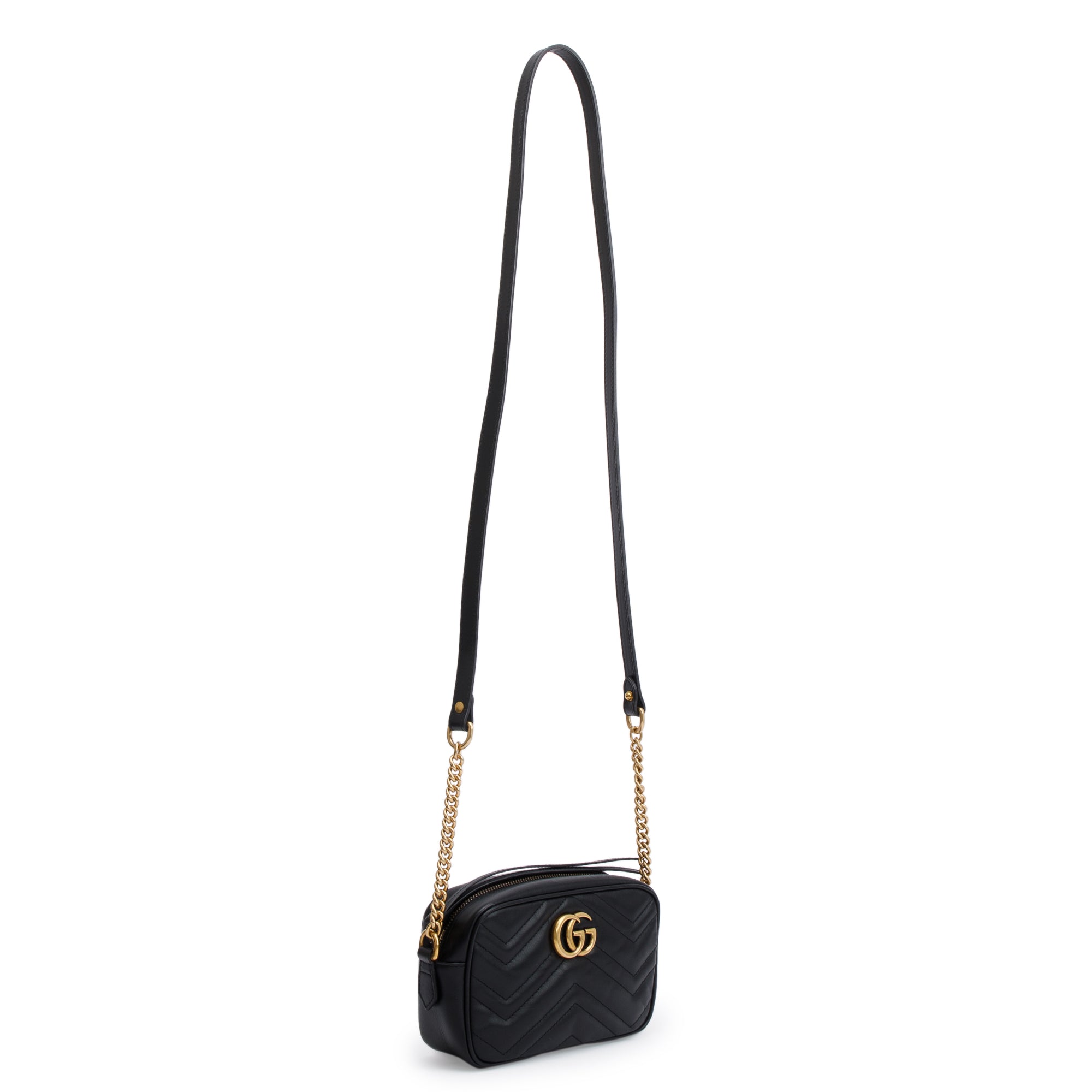 Gucci Black GG Marmont Matelasse Mini Shoulder Bag