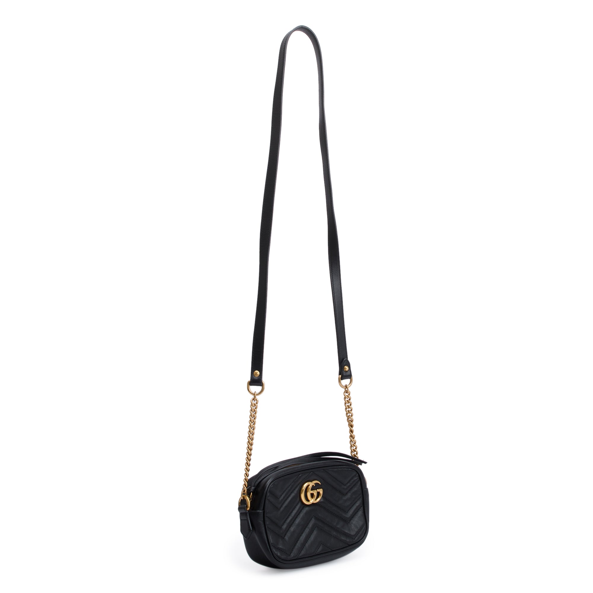 Gucci Black GG Marmont Matelasse Mini Shoulder Bag