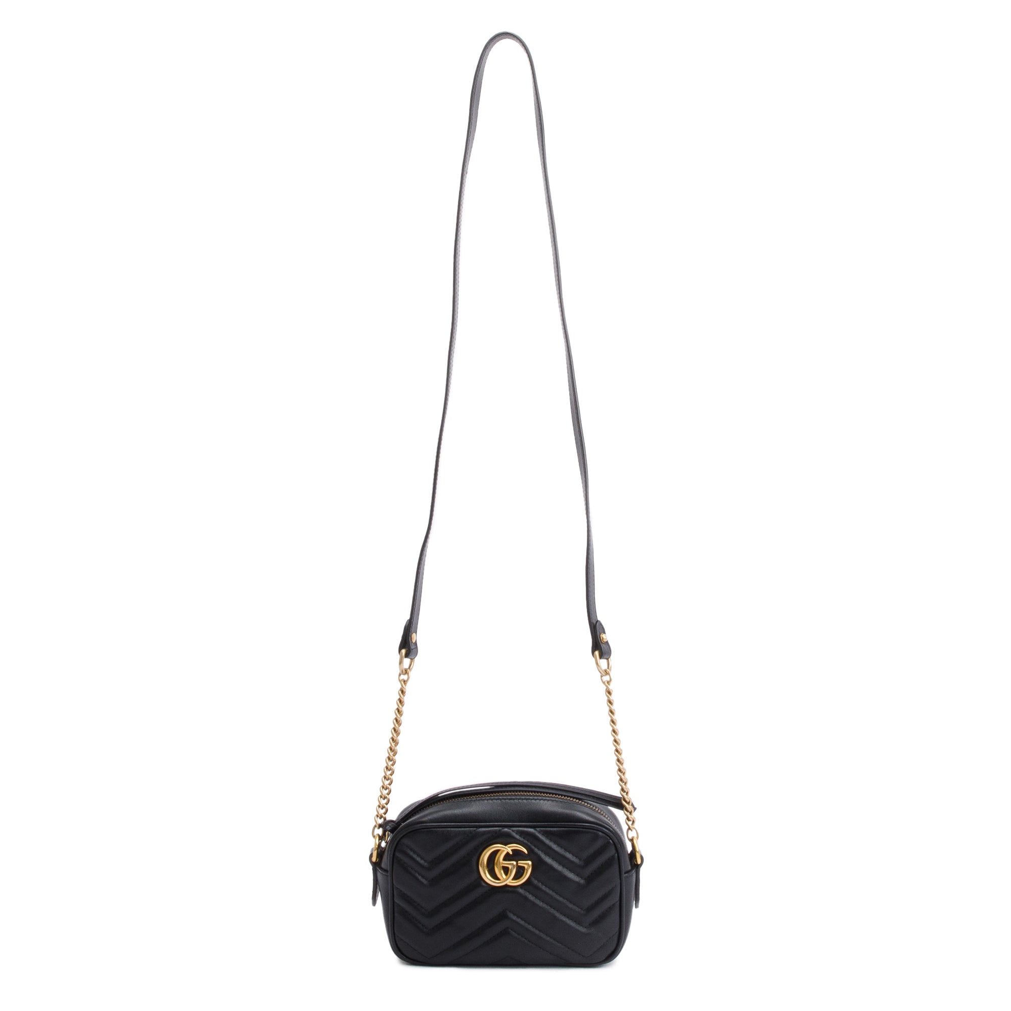Gucci Black GG Marmont Matelasse Mini Shoulder Bag