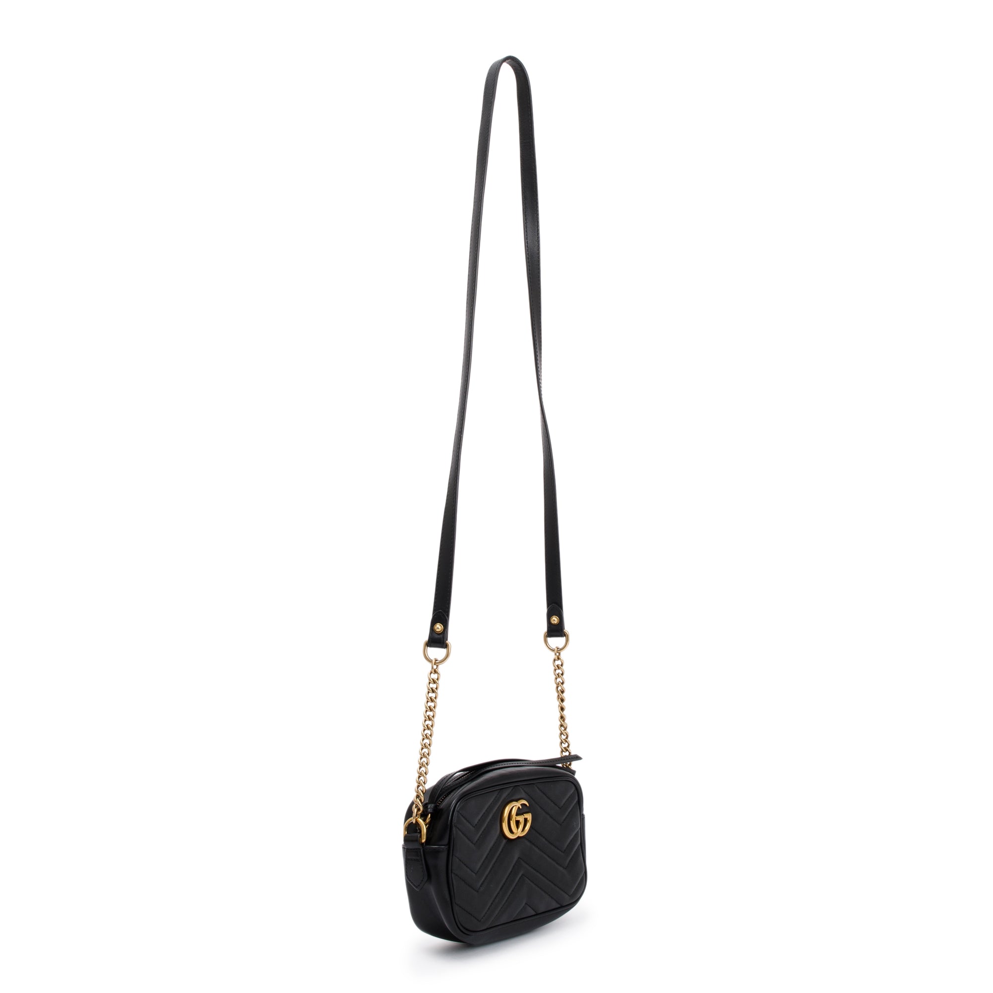 Gucci Black GG Marmont Matelasse Mini Shoulder Bag