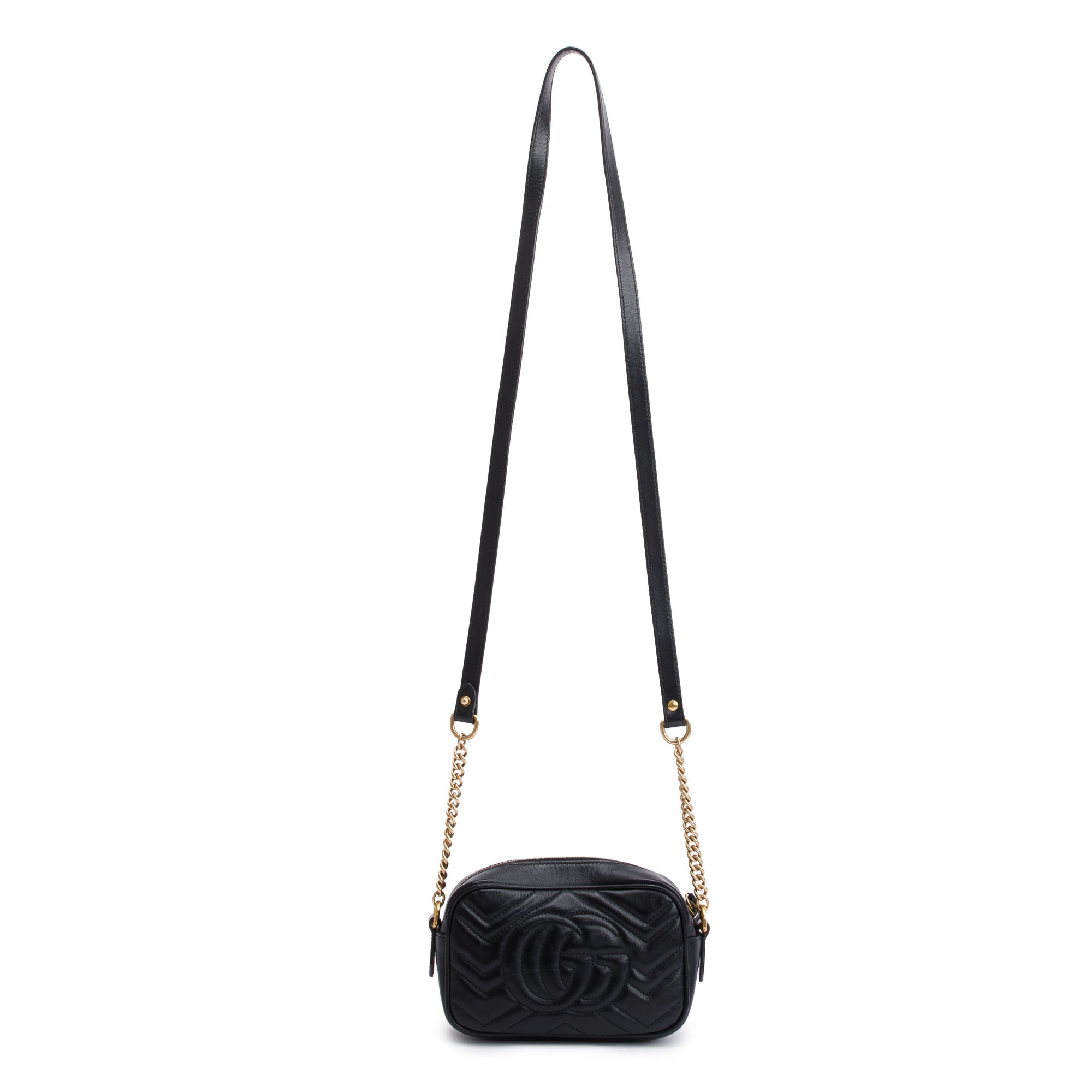 Gucci Black GG Marmont Matelasse Mini Shoulder Bag