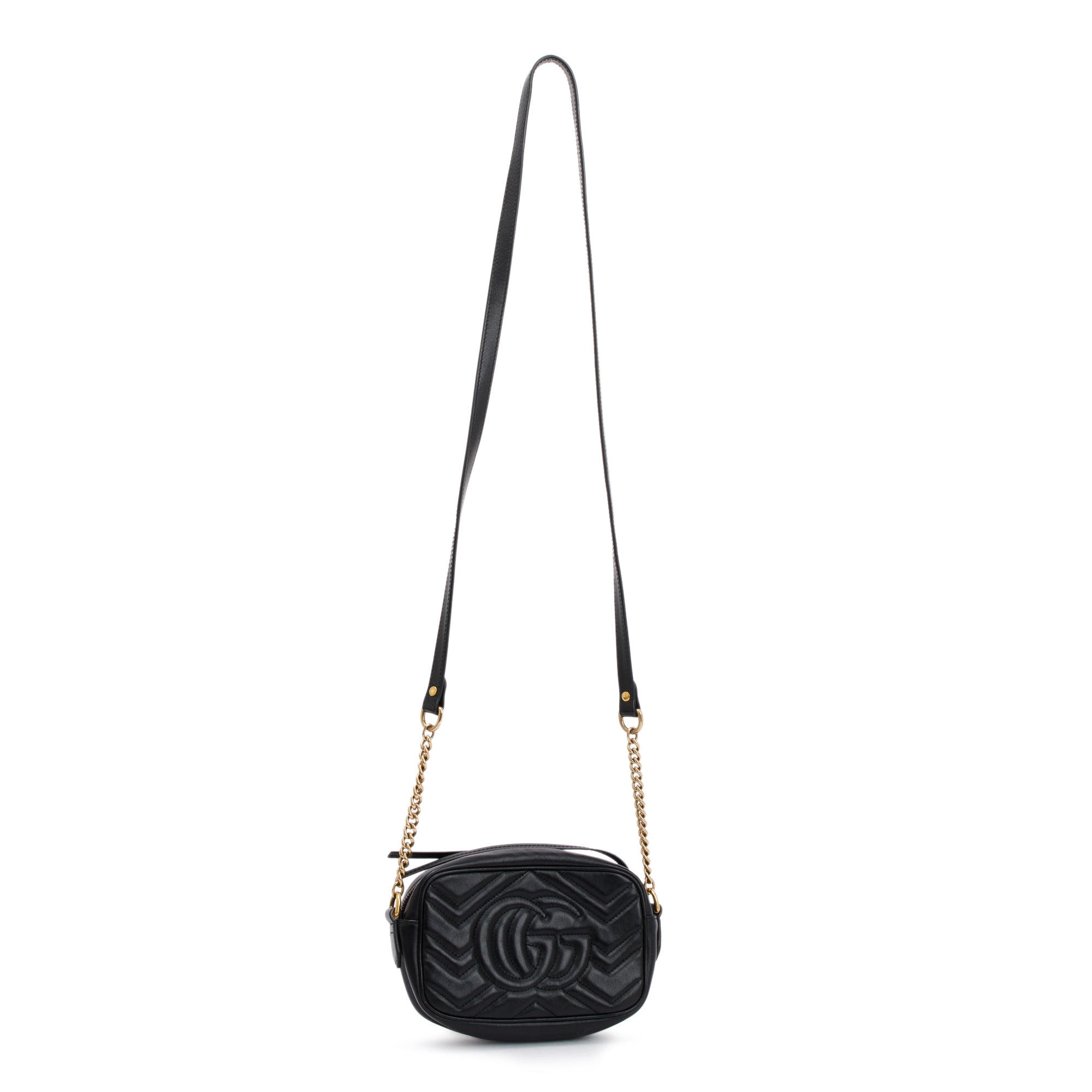 Gucci Black GG Marmont Matelasse Mini Shoulder Bag