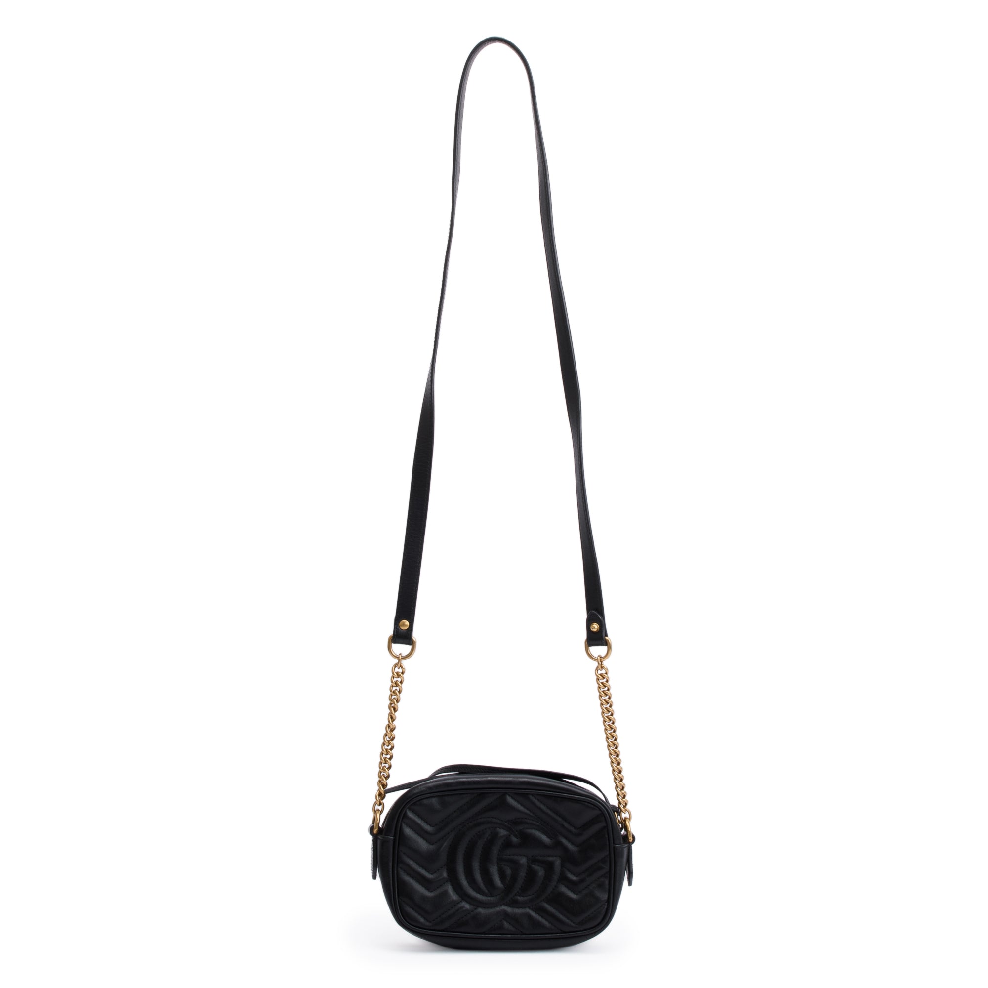 Gucci Black GG Marmont Matelasse Mini Shoulder Bag