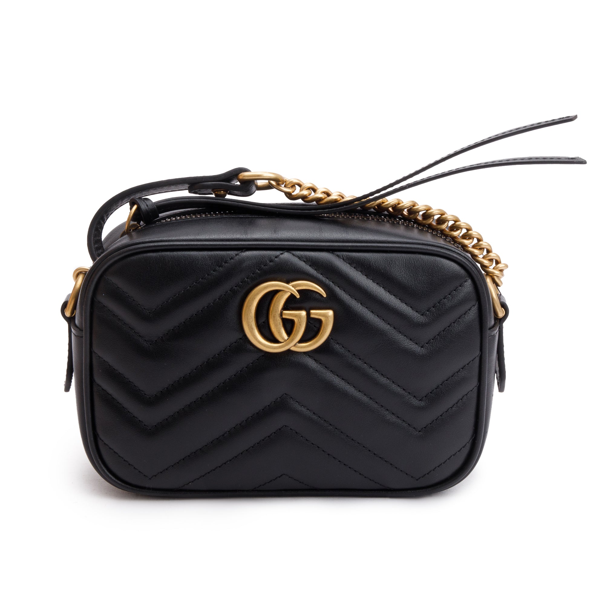 Gucci Black GG Marmont Matelasse Mini Shoulder Bag w/ Box