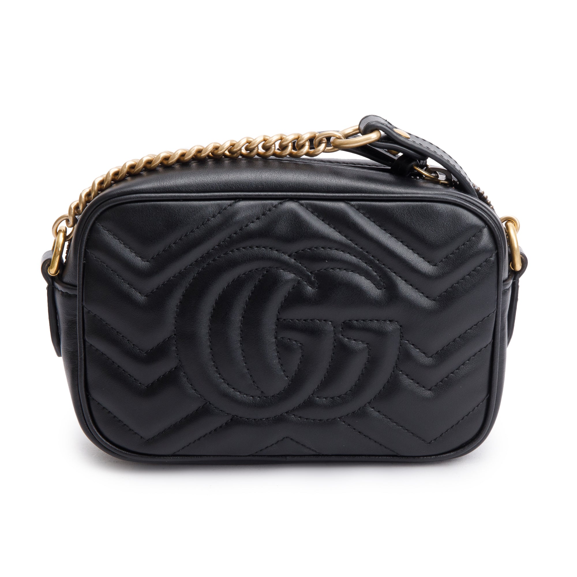 Gucci Black GG Marmont Matelasse Mini Shoulder Bag w/ Box