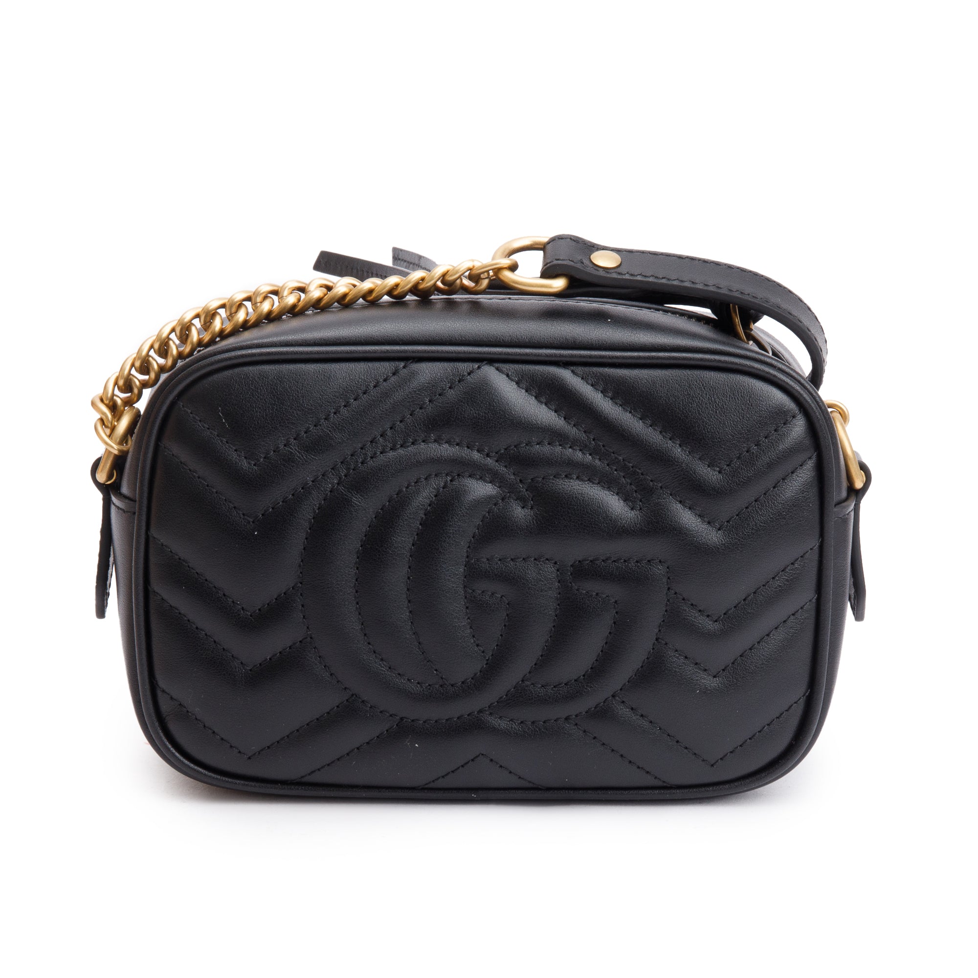Gucci Black GG Marmont Matelasse Mini Shoulder Bag w/ Box