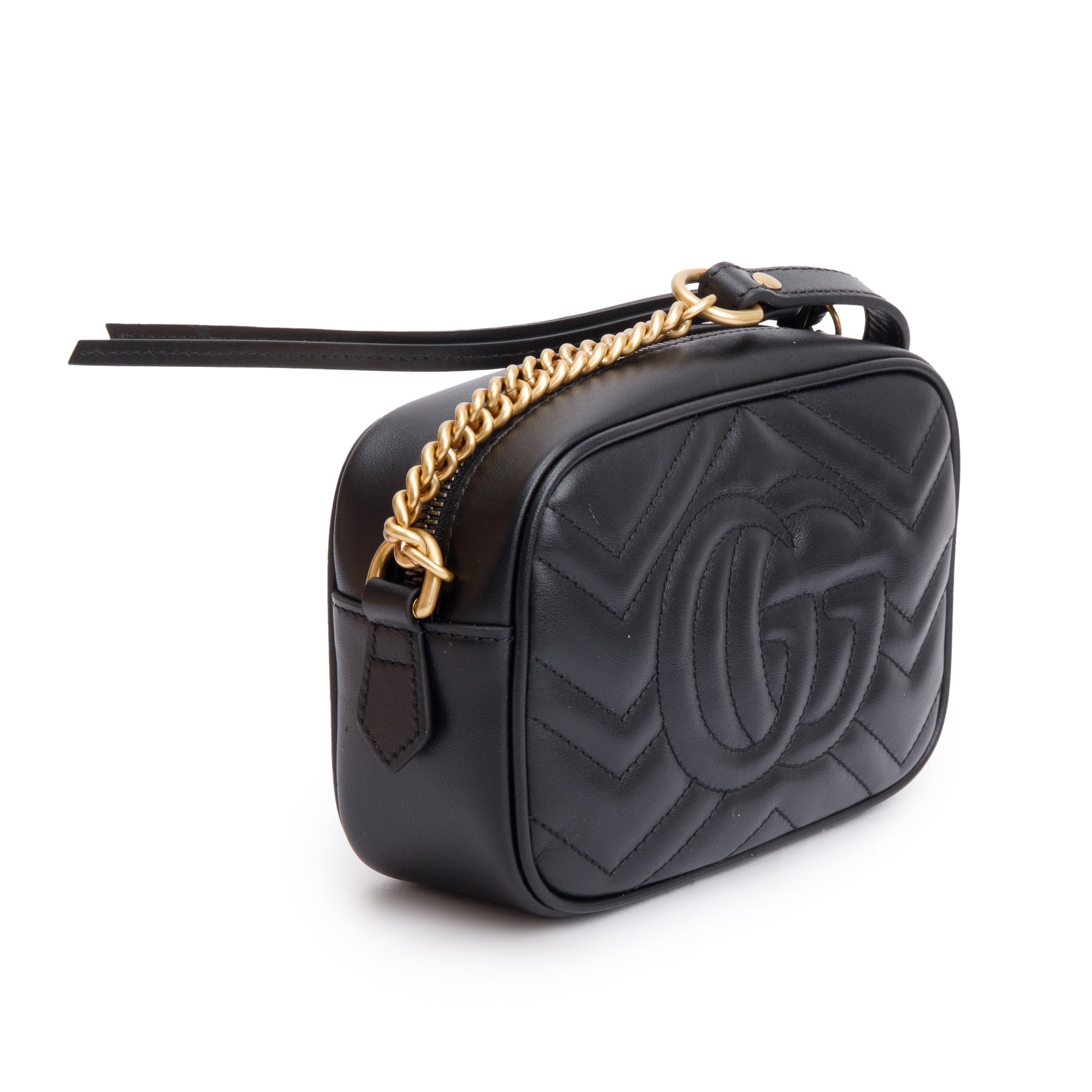 Gucci Black GG Marmont Matelasse Mini Shoulder Bag w/ Box