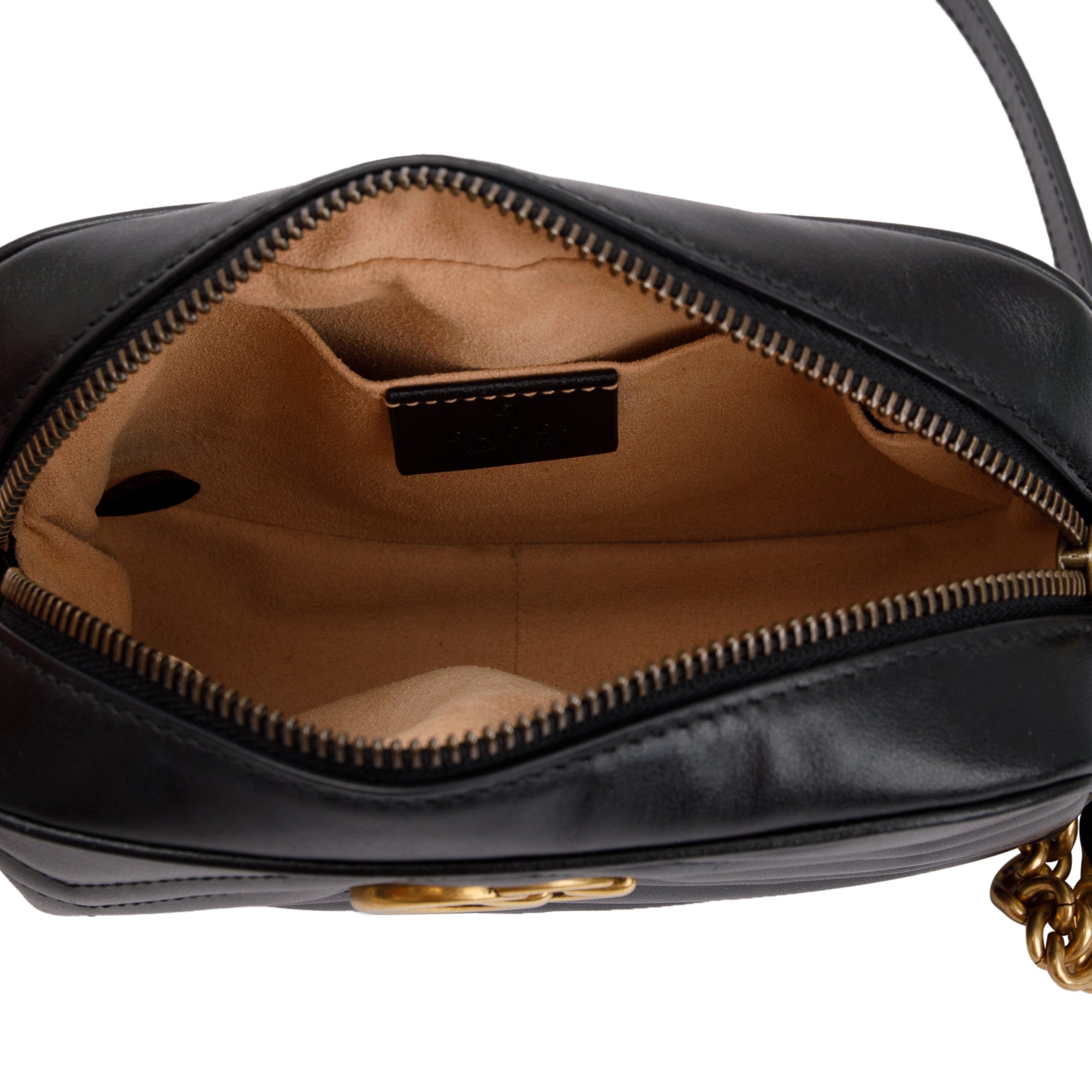 Gucci Black GG Marmont Matelasse Mini Shoulder Bag w/ Box