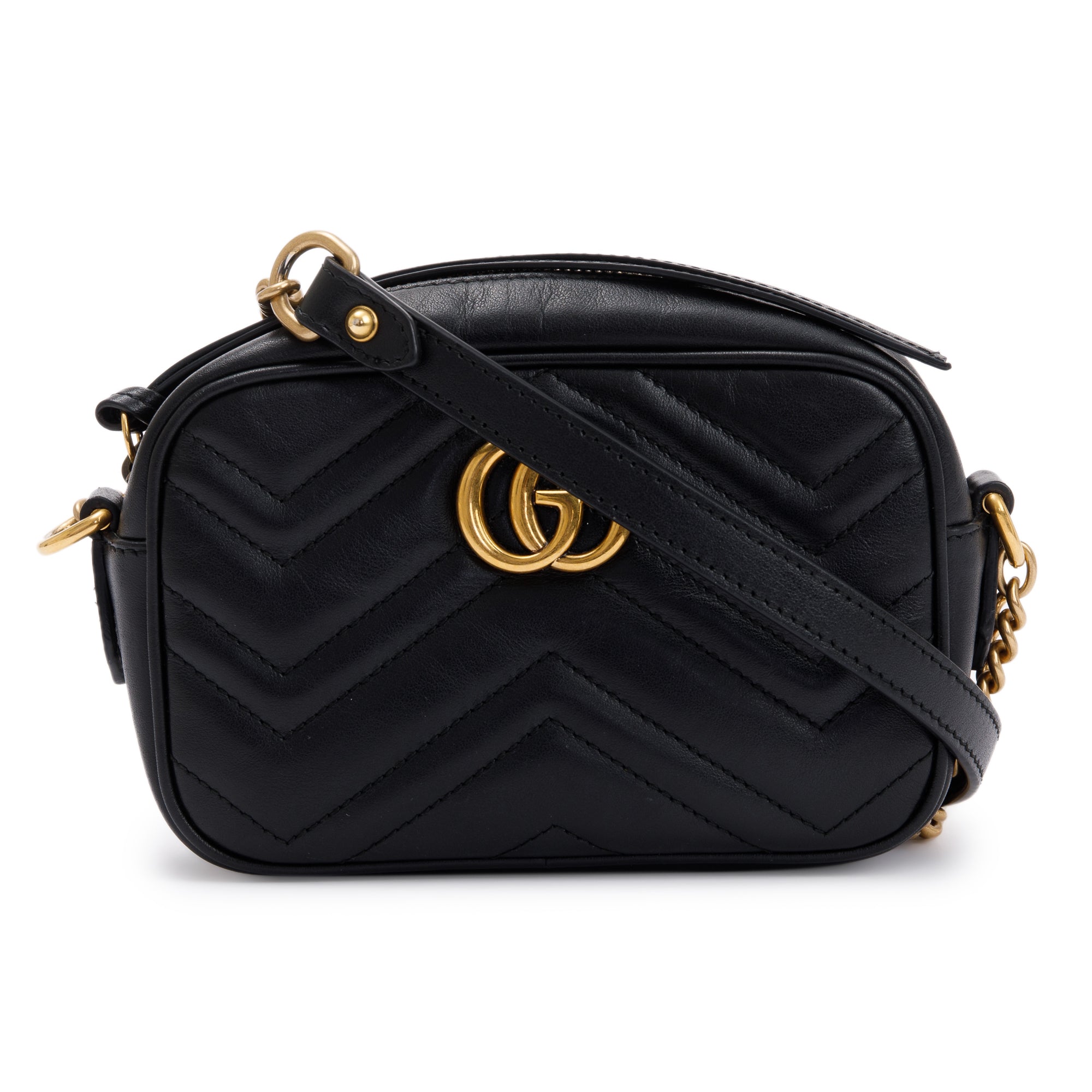 Gucci Black GG Marmont Matelasse Mini Shoulder Bag