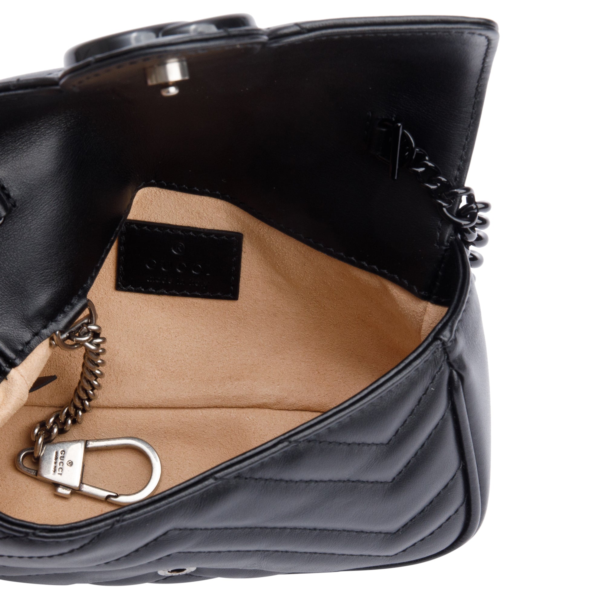 Gucci Black GG Marmont Matelasse Monochrome Belt Bag w/ Box