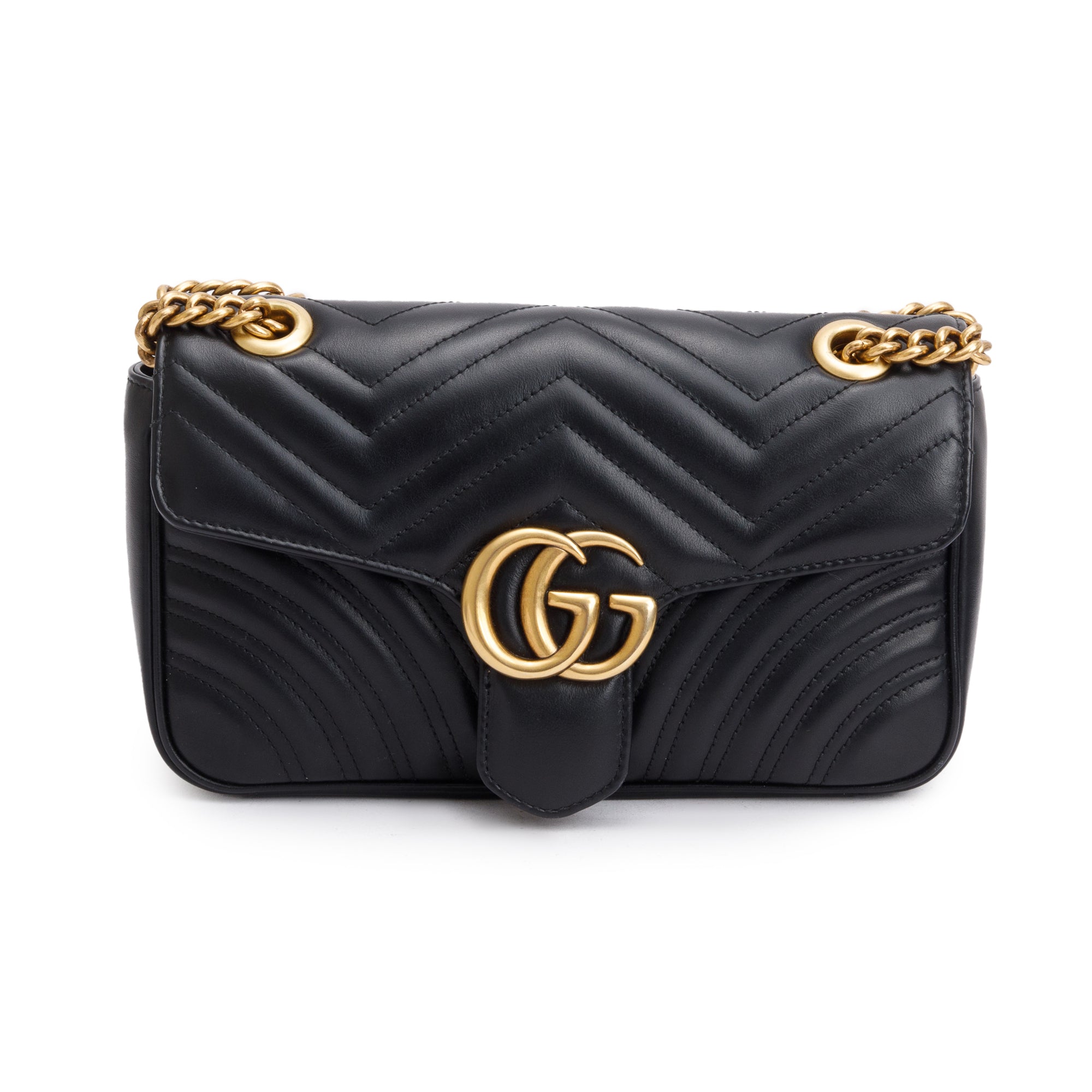Gucci Black GG Marmont Matelasse Small Shoulder Bag