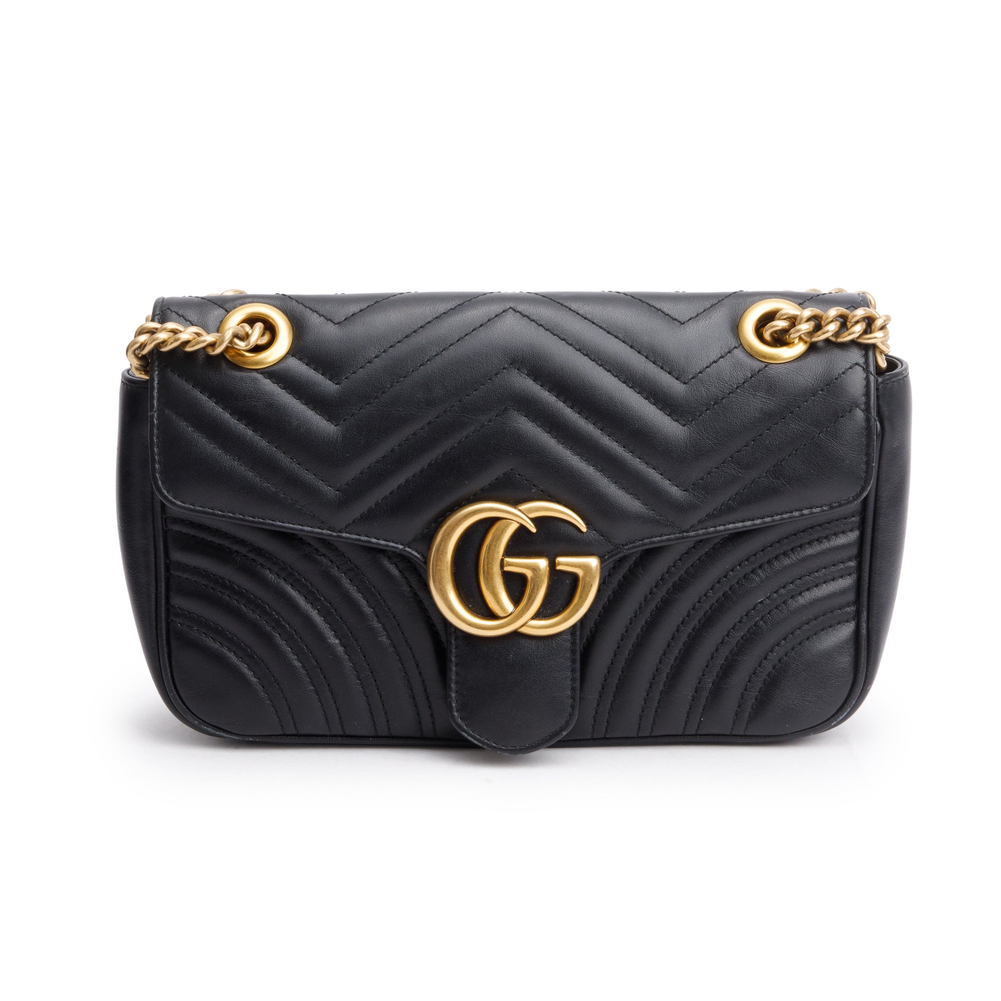 Gucci Black GG Marmont Matelasse Small Shoulder Bag