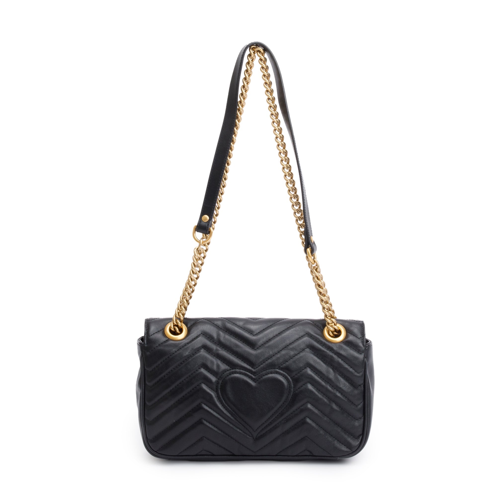 Gucci Black GG Marmont Matelasse Small Shoulder Bag