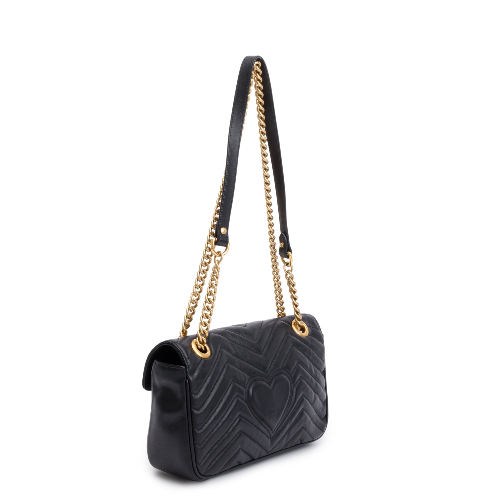 Gucci Black GG Marmont Matelasse Small Shoulder Bag