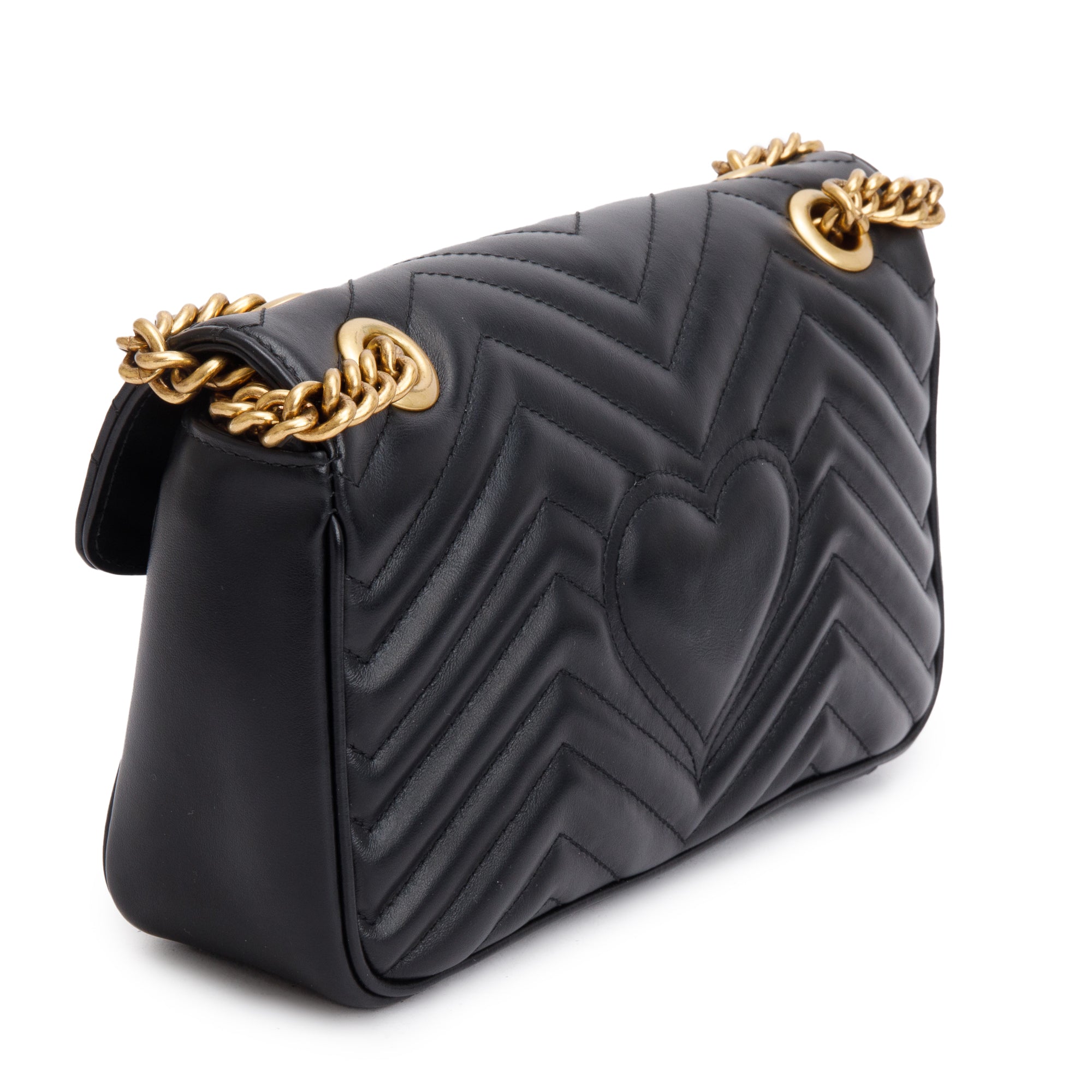 Gucci Black GG Marmont Matelasse Small Shoulder Bag