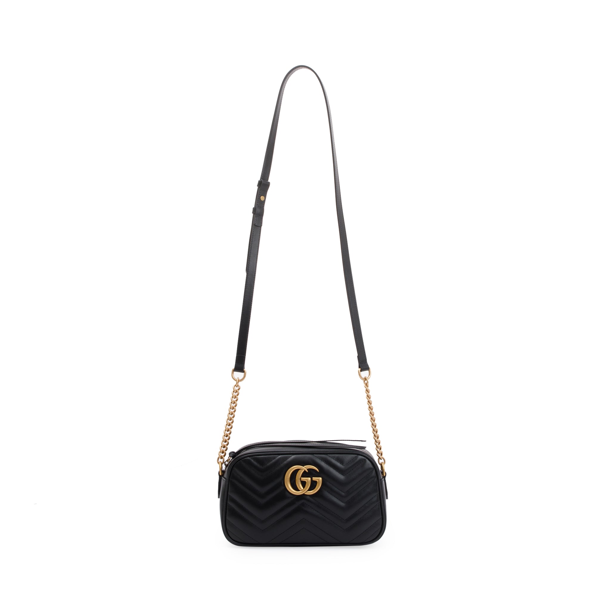 Gucci Black GG Marmont Matelasse Small Shoulder Bag w/ Box