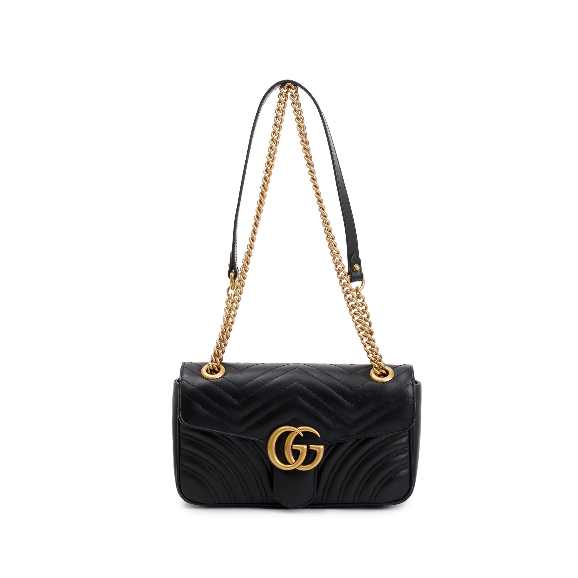 Gucci Black GG Marmont Matelasse Small Shoulder Bag w/ Box