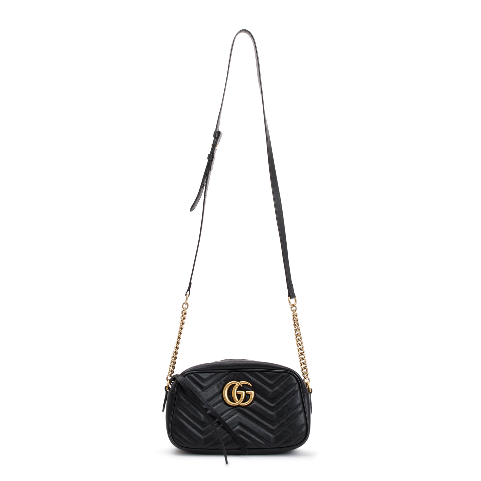 Gucci Black GG Marmont Matelasse Small Shoulder Bag w/ Box