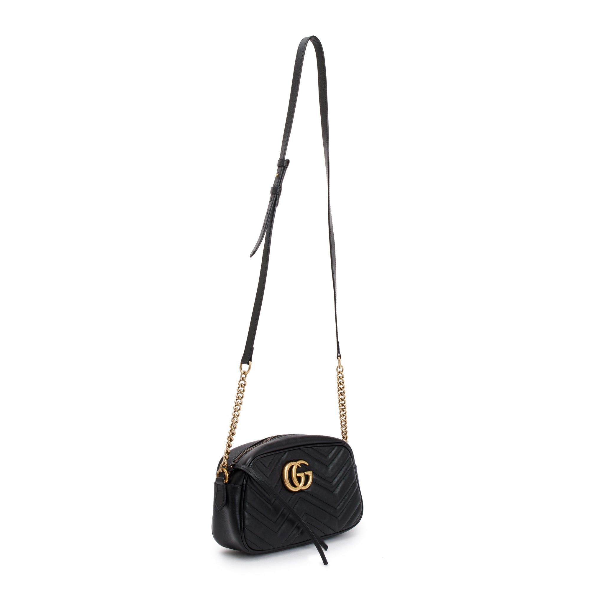 Gucci Black GG Marmont Matelasse Small Shoulder Bag w/ Box