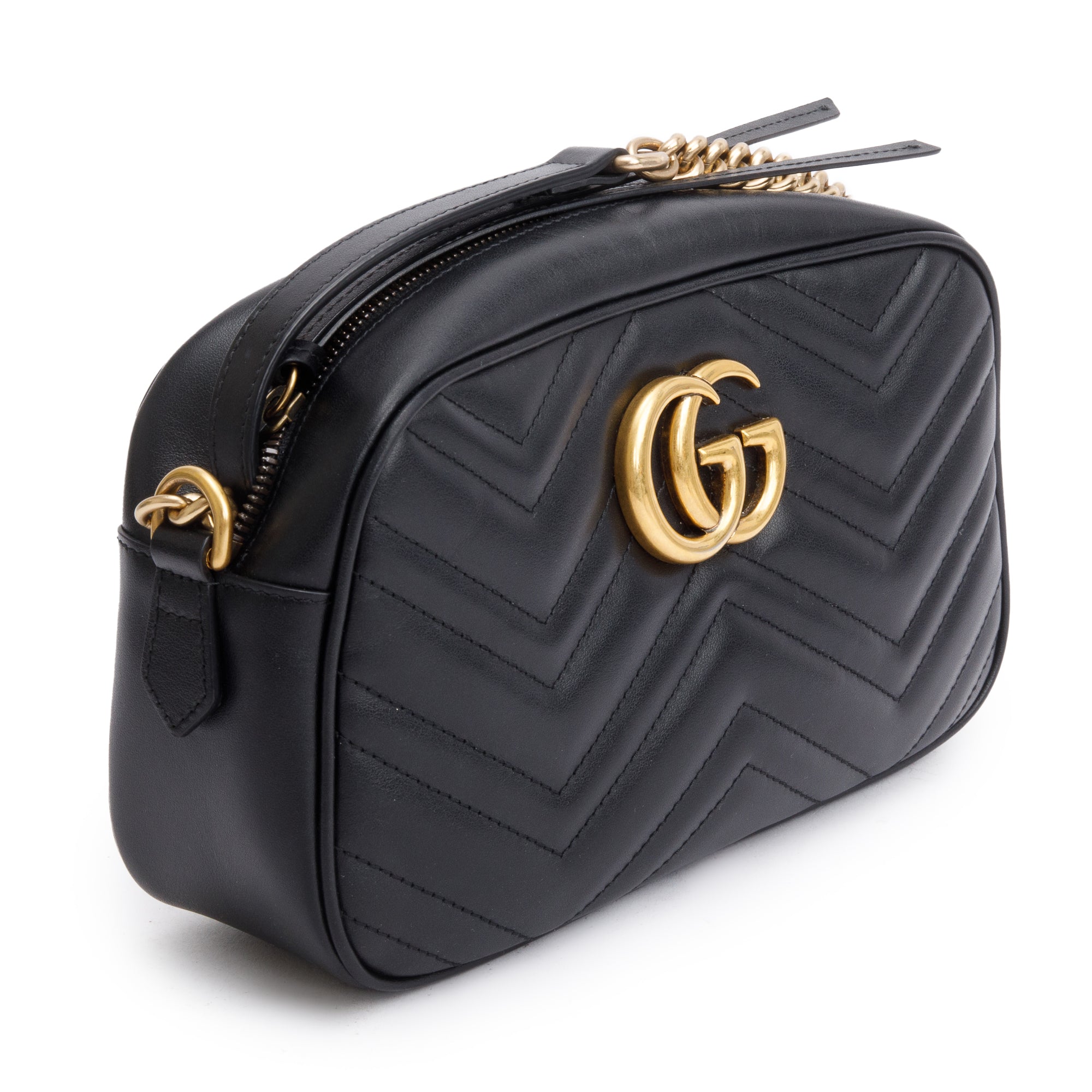 Gucci Black GG Marmont Matelasse Small Shoulder Bag w/ Box