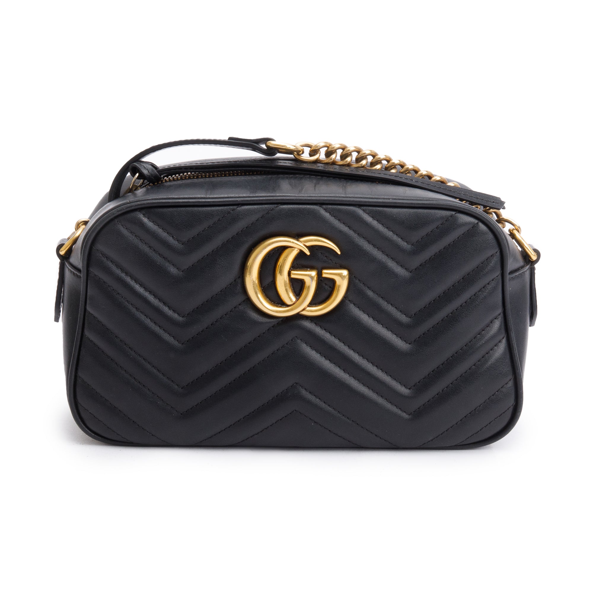 Gucci Black GG Marmont Matelasse Small Shoulder Bag w/ Box