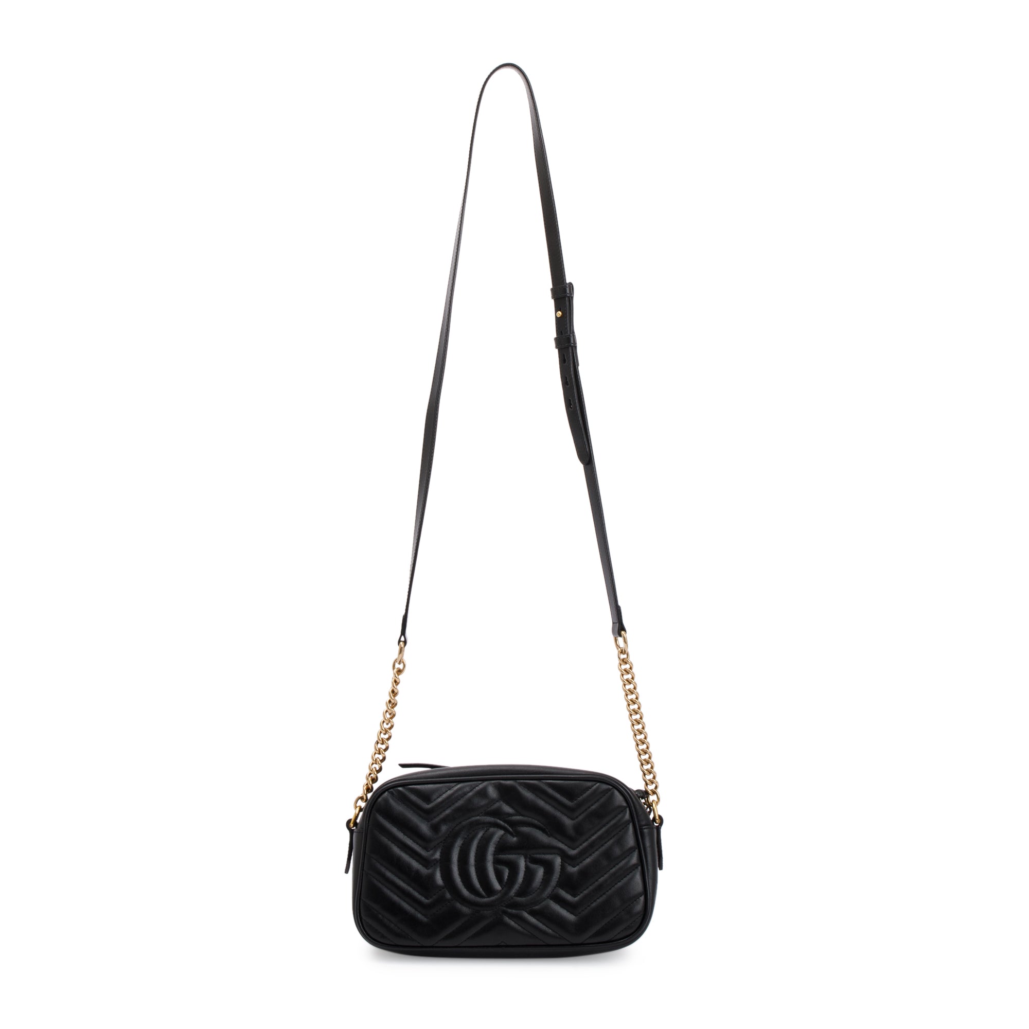 Gucci Black GG Marmont Matelasse Small Shoulder Bag w/ Box