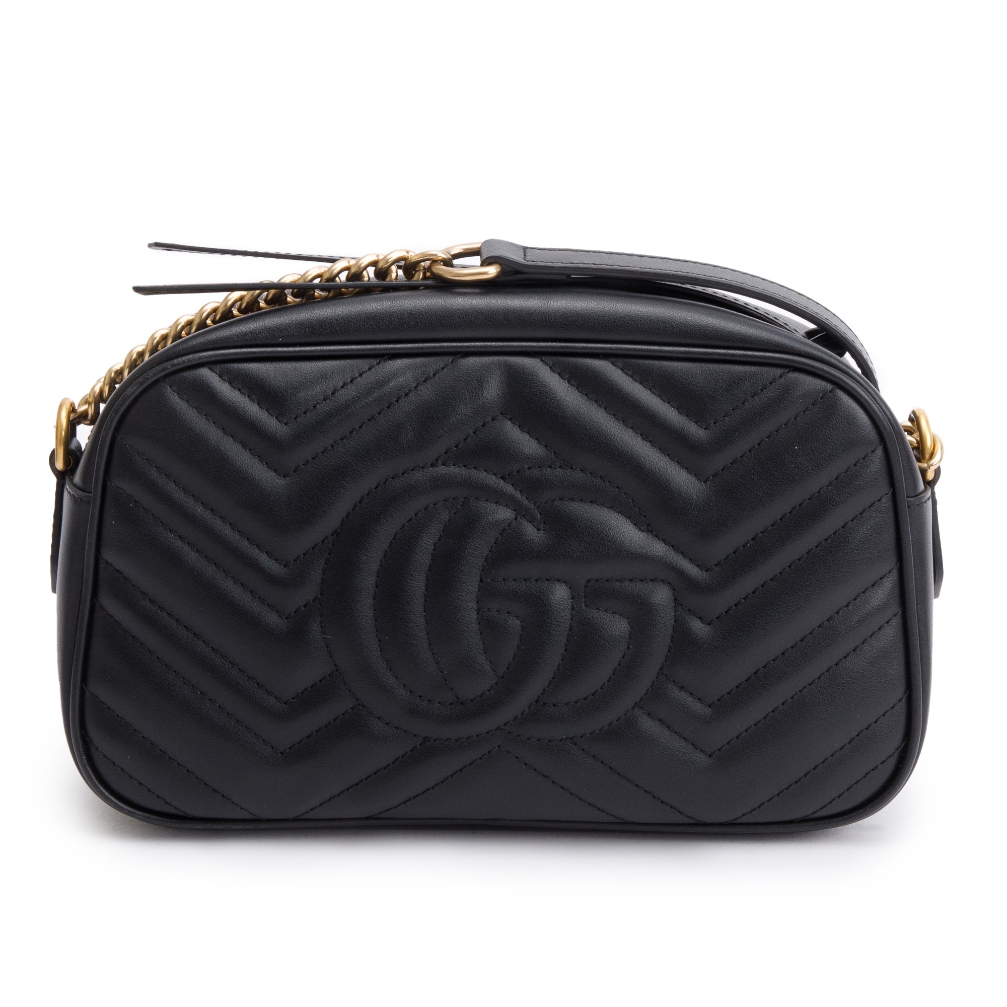 Gucci Black GG Marmont Matelasse Small Shoulder Bag w/ Box