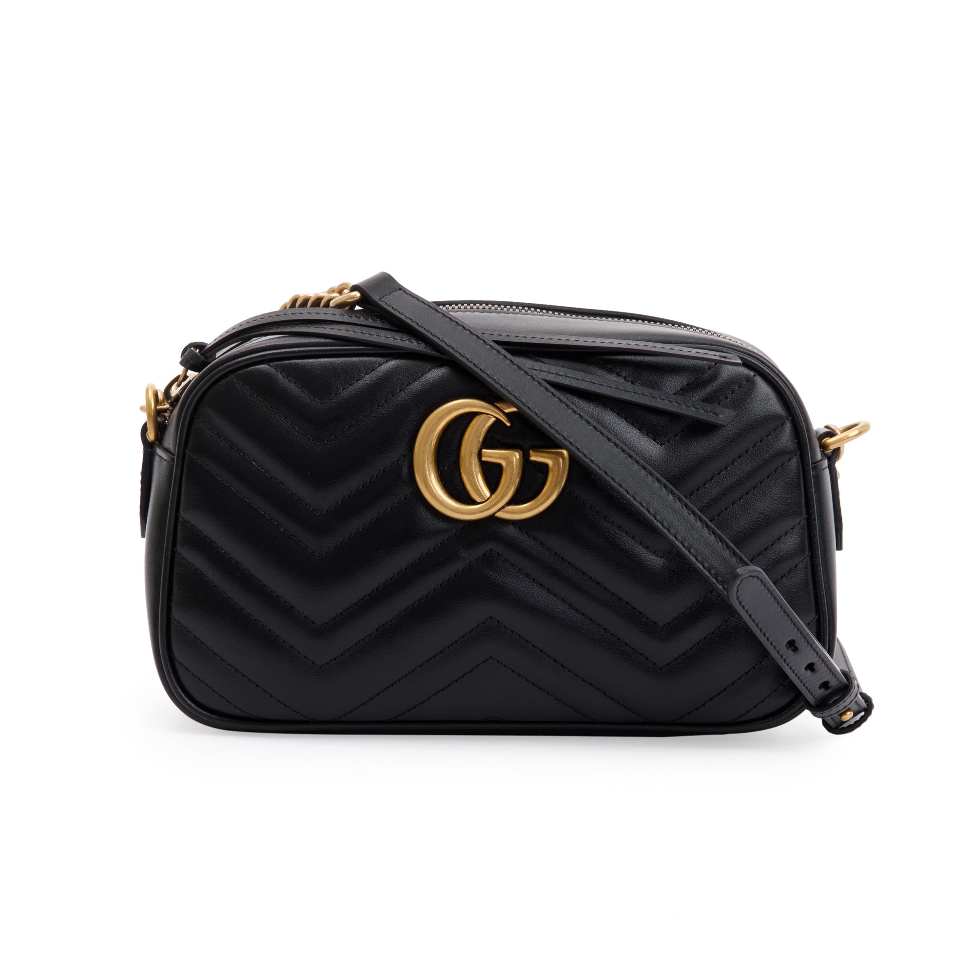 Gucci Black GG Marmont Matelasse Small Shoulder Bag w/ Box
