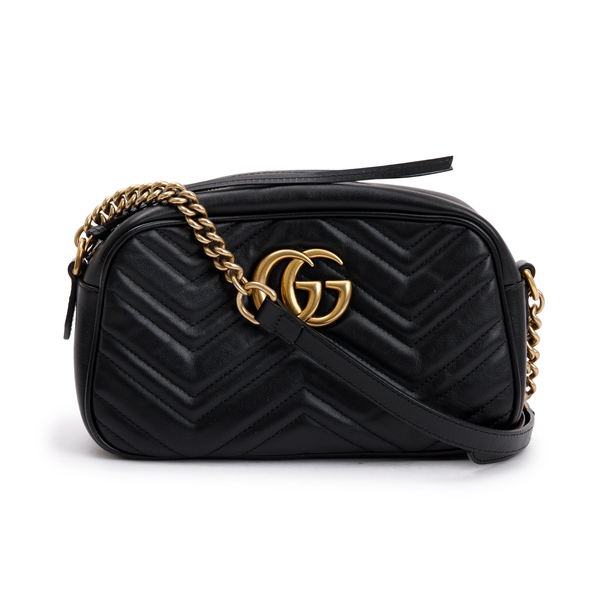 Gucci Black GG Marmont Matelasse Small Shoulder Bag w/ Box